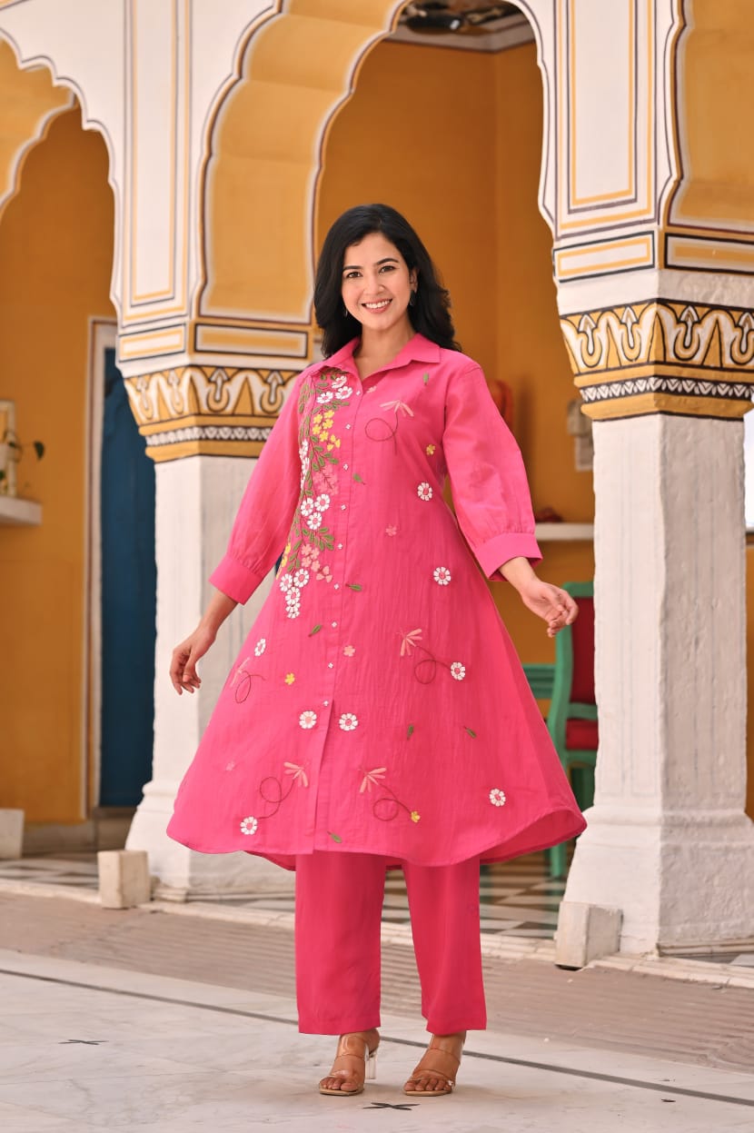 Surat Mull Chanderi  Pink 2pc Set