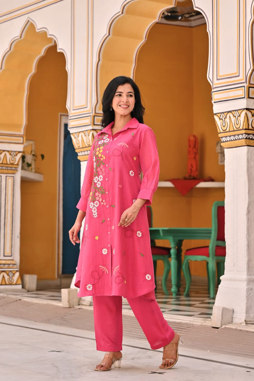 Surat Mull Chanderi  Pink 2pc Set