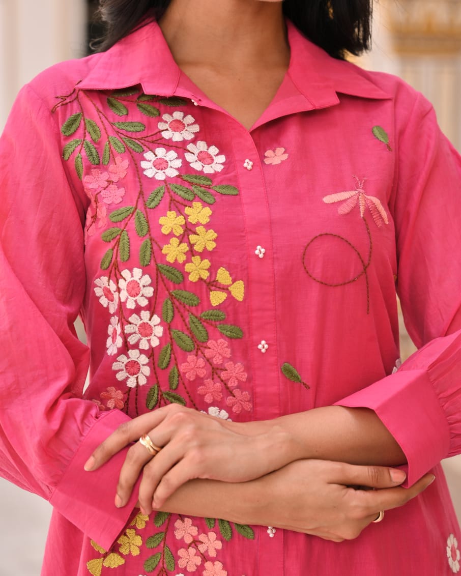 Surat Mull Chanderi  Pink 2pc Set