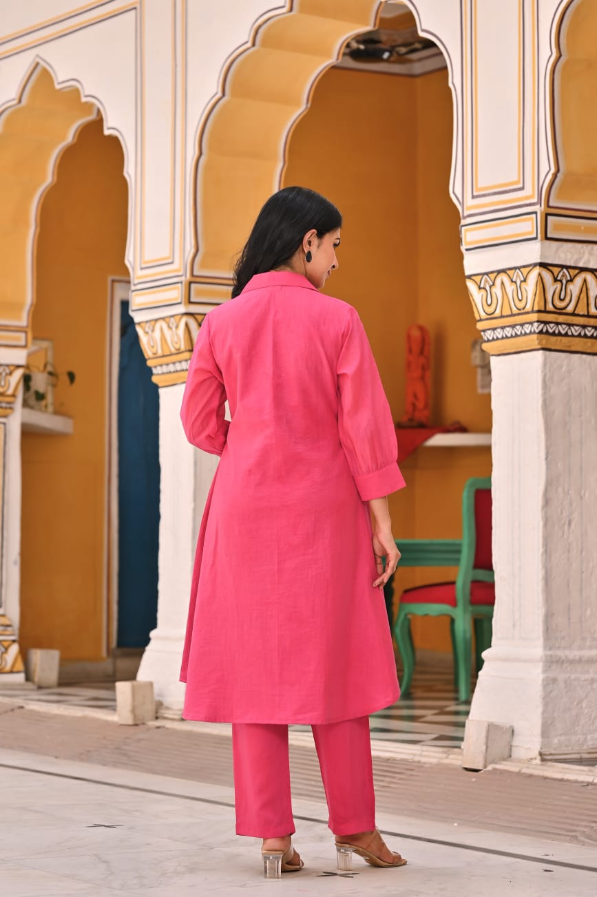 Surat Mull Chanderi  Pink 2pc Set
