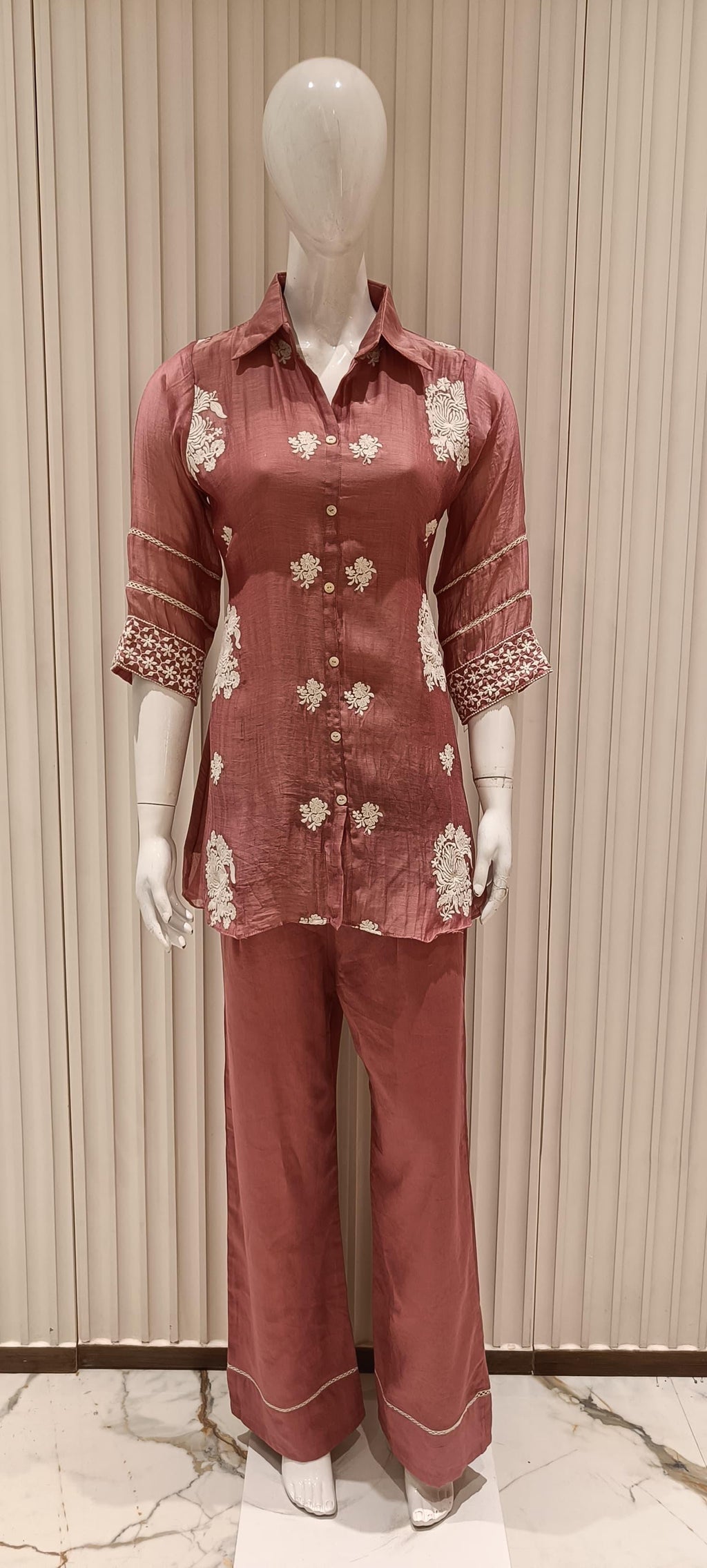 Banaras Mull Chanderi Pink 2pc Set