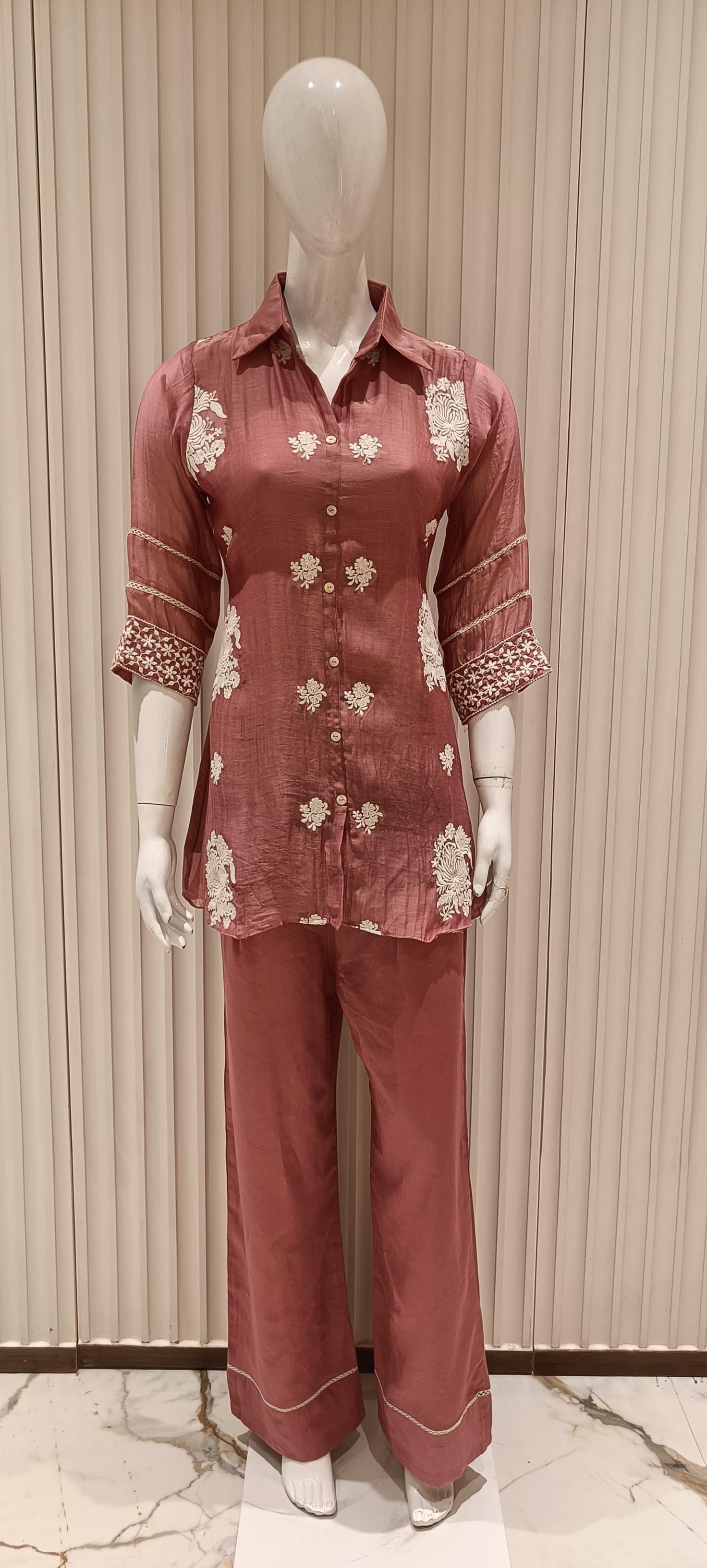 Banaras Mull Chanderi Pink 2pc Set