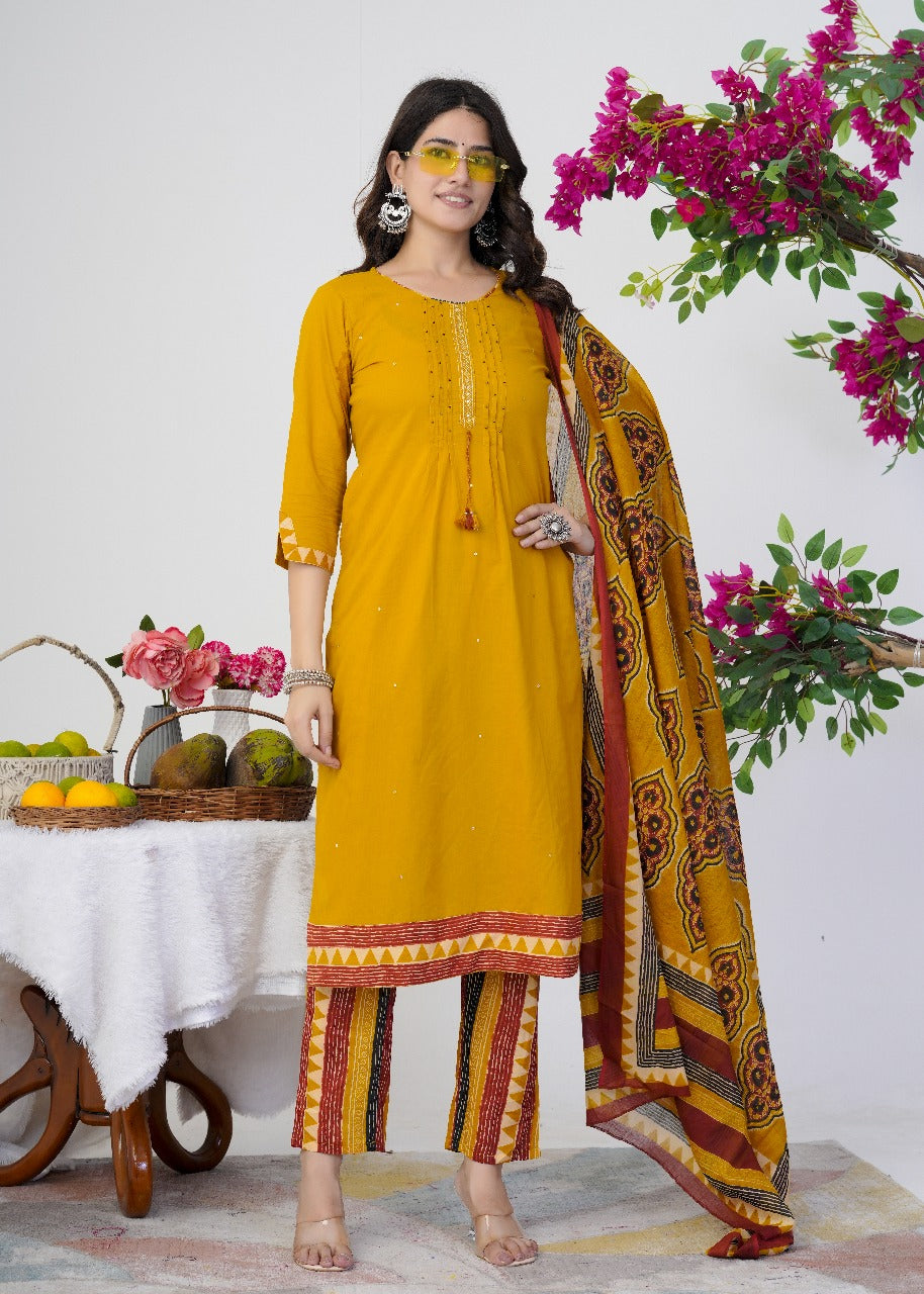 Cotton Yellow 3pc Set