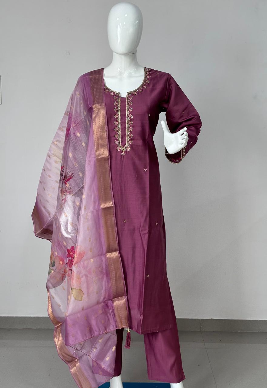 Cotton Silk Purple 3pc Set