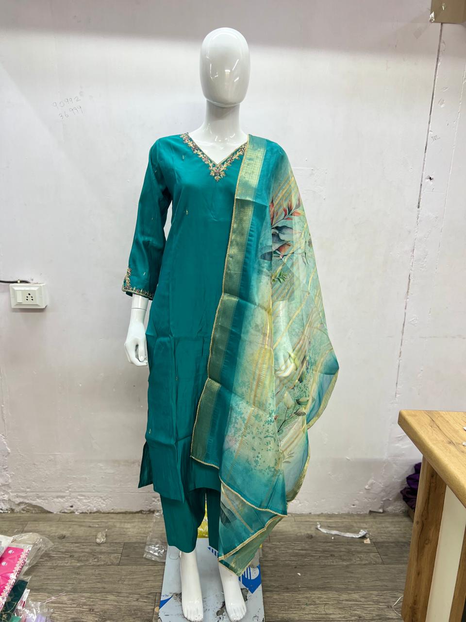 Cotton Silk Green 3pc Set
