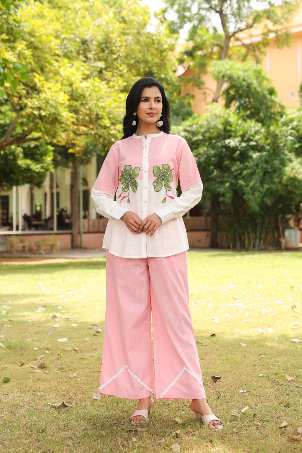 Pure Linen Cotton Pink 2pc Set