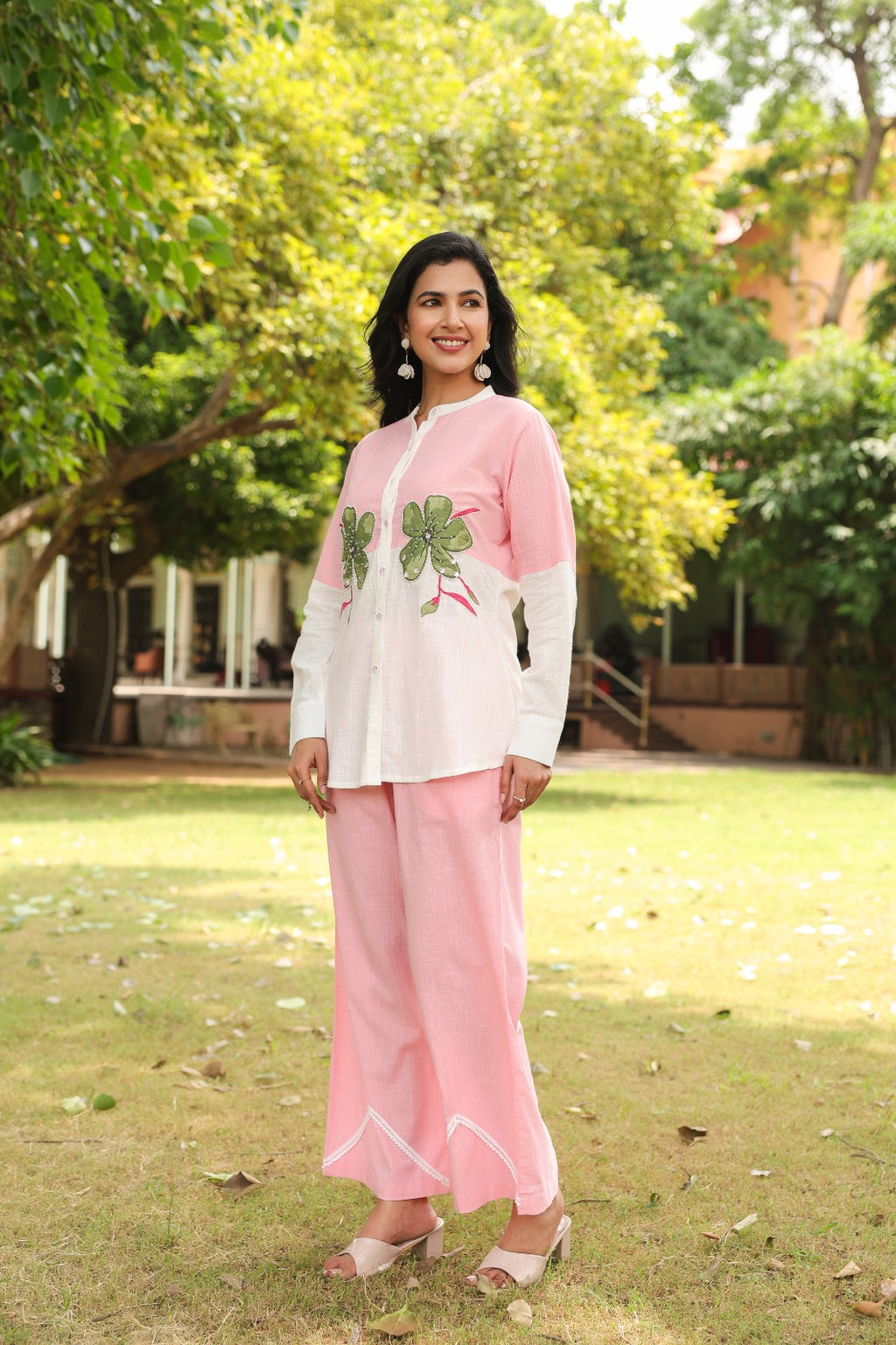 Pure Linen Cotton Pink 2pc Set