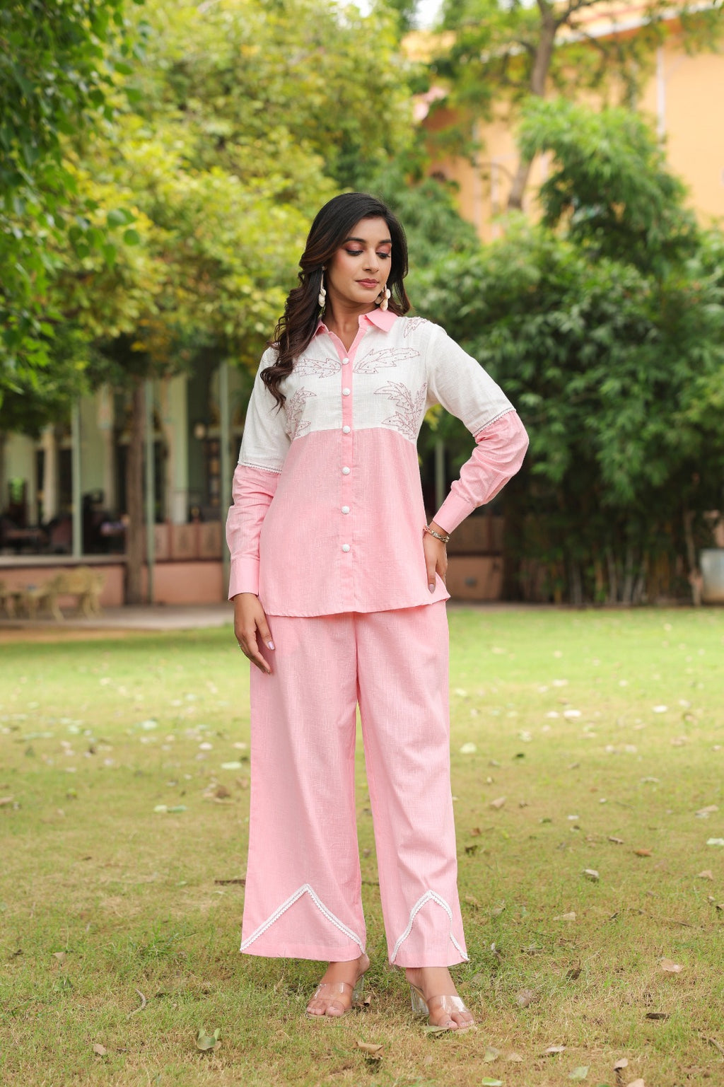 Pure Linen Cotton White 2pc Set