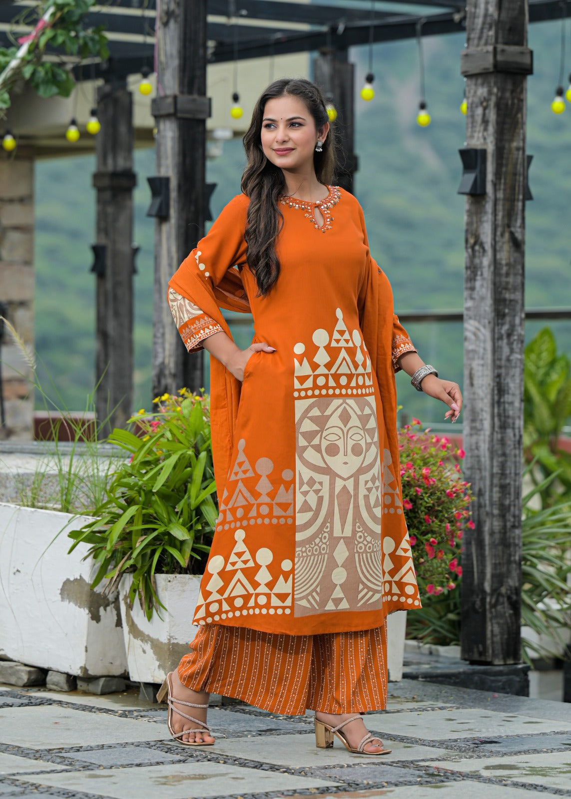 German Rayon Orange 3pc Set