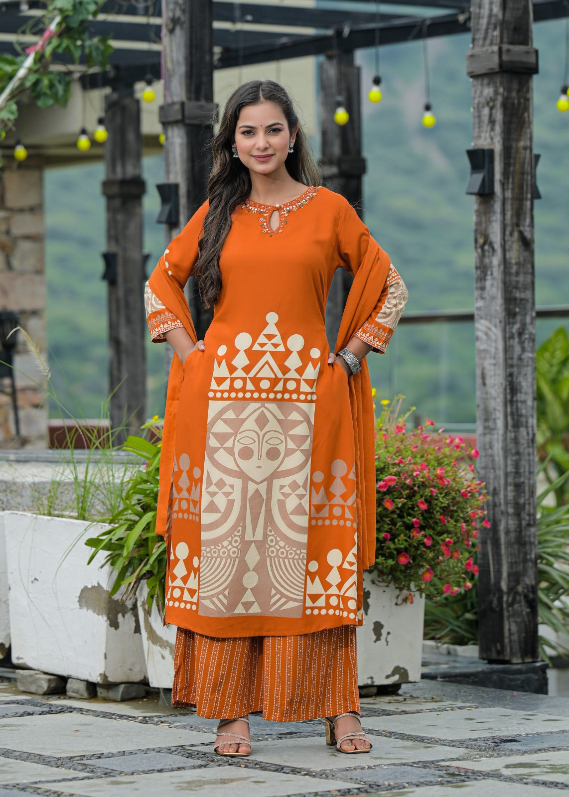 German Rayon Orange 3pc Set