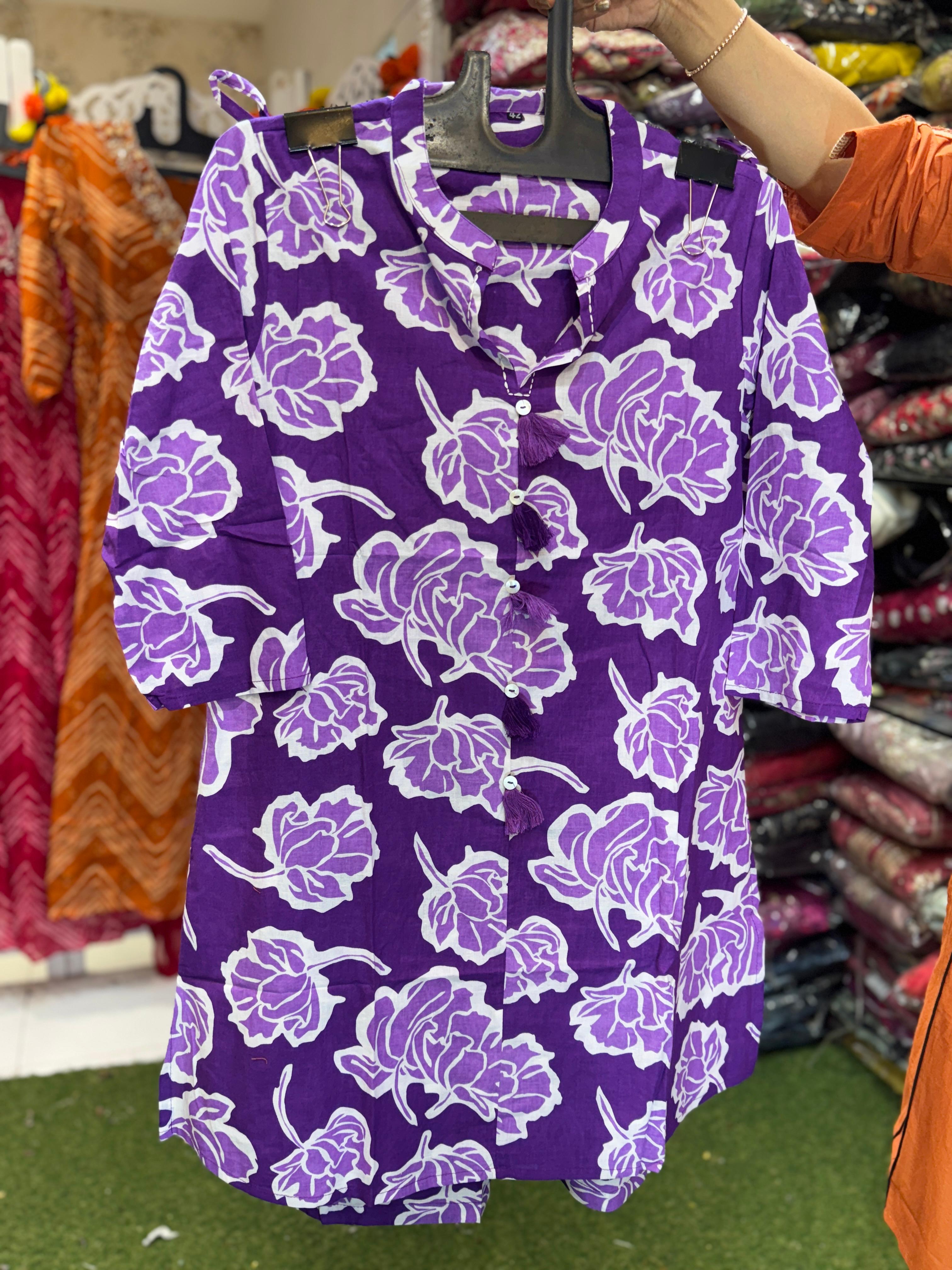 Cotton Purple 2pc Suit