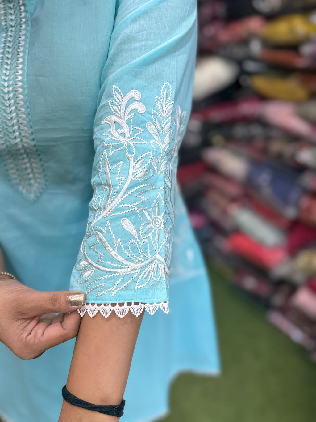 Cotton Sky Blue 2pc Suit