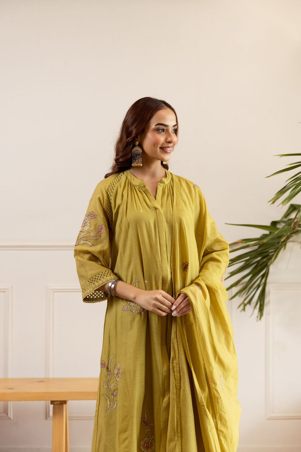 Mull Chanderi Green 3pc Set