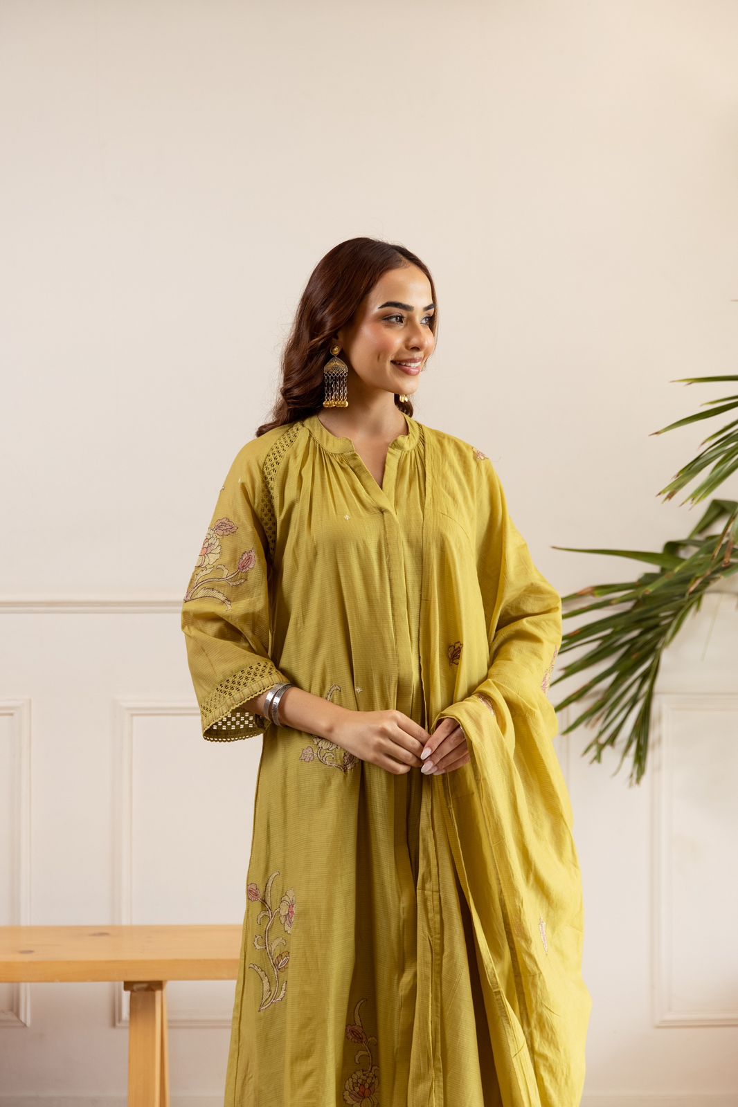 Mull Chanderi Green 3pc Set