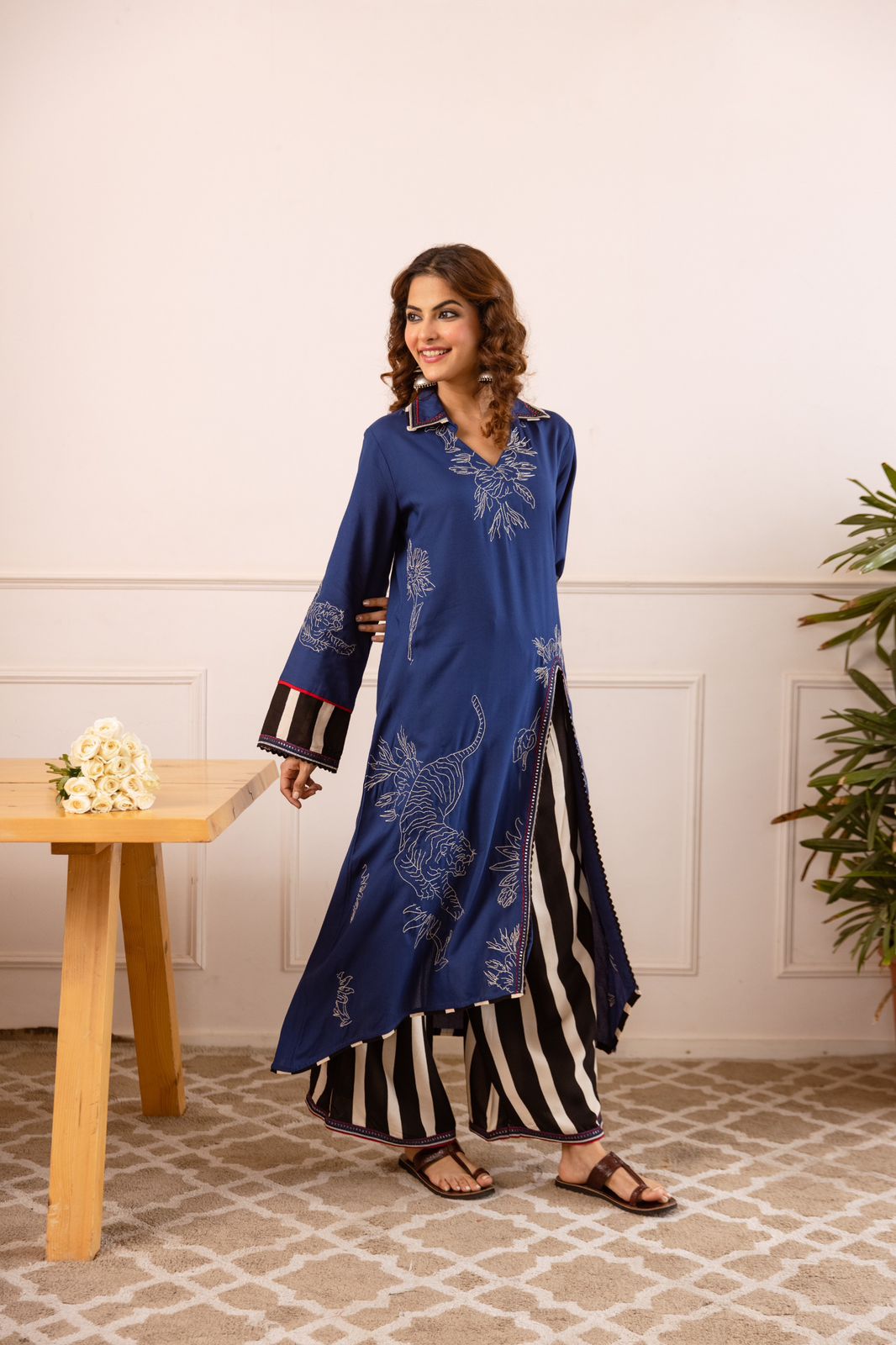 German Rayon Blue 2pc Set