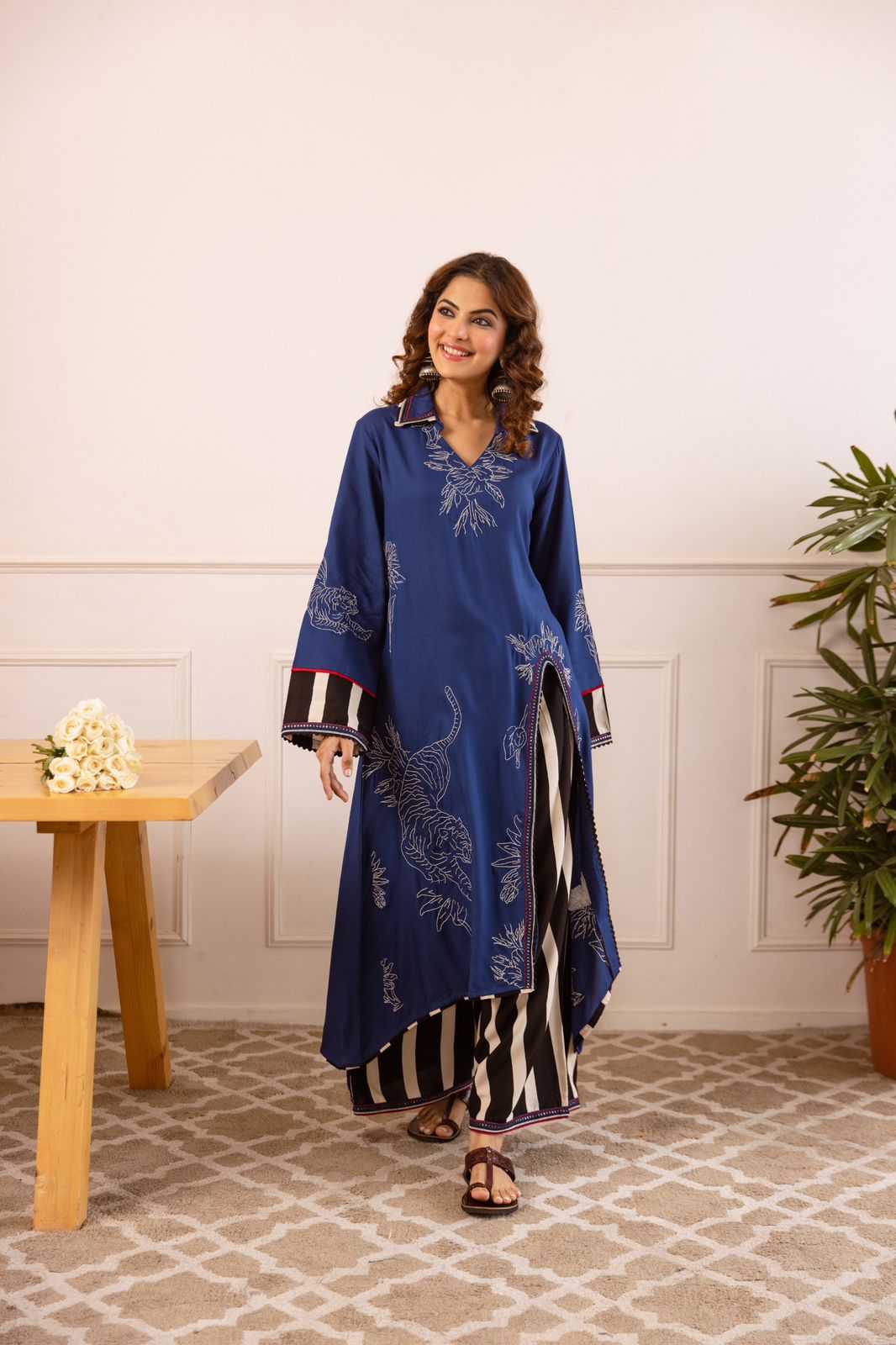 German Rayon Blue 2pc Set