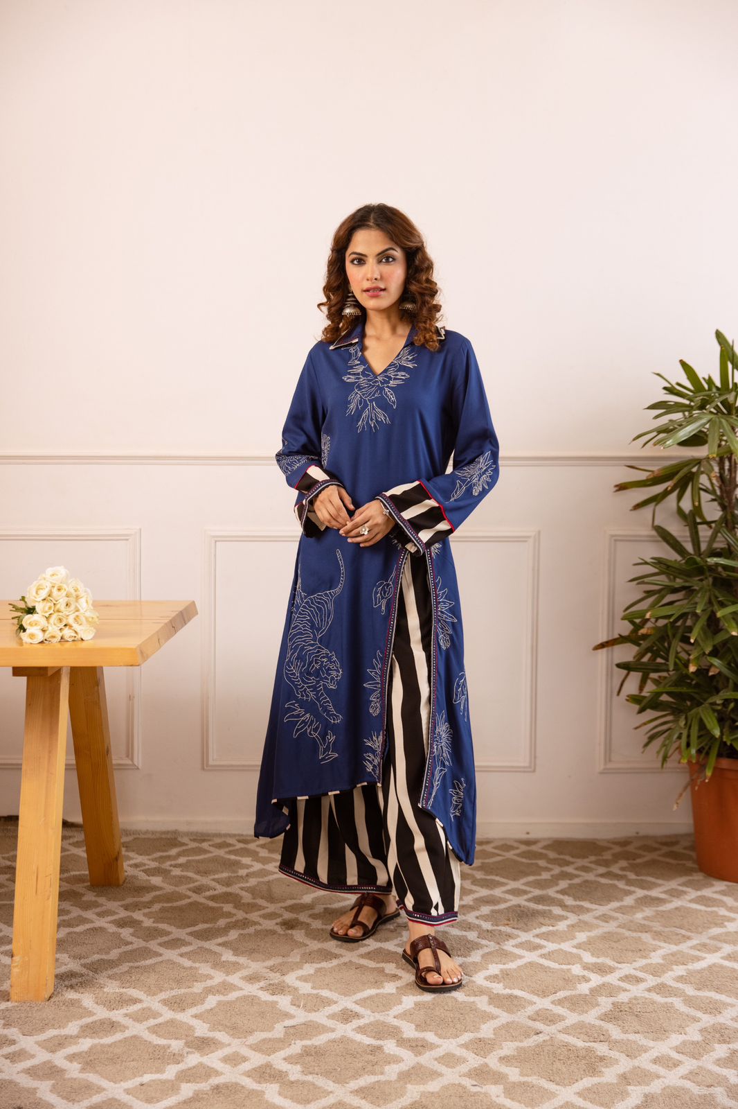 German Rayon Blue 2pc Set