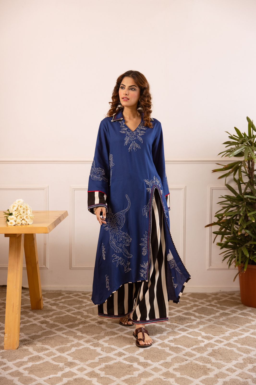 German Rayon Blue 2pc Set