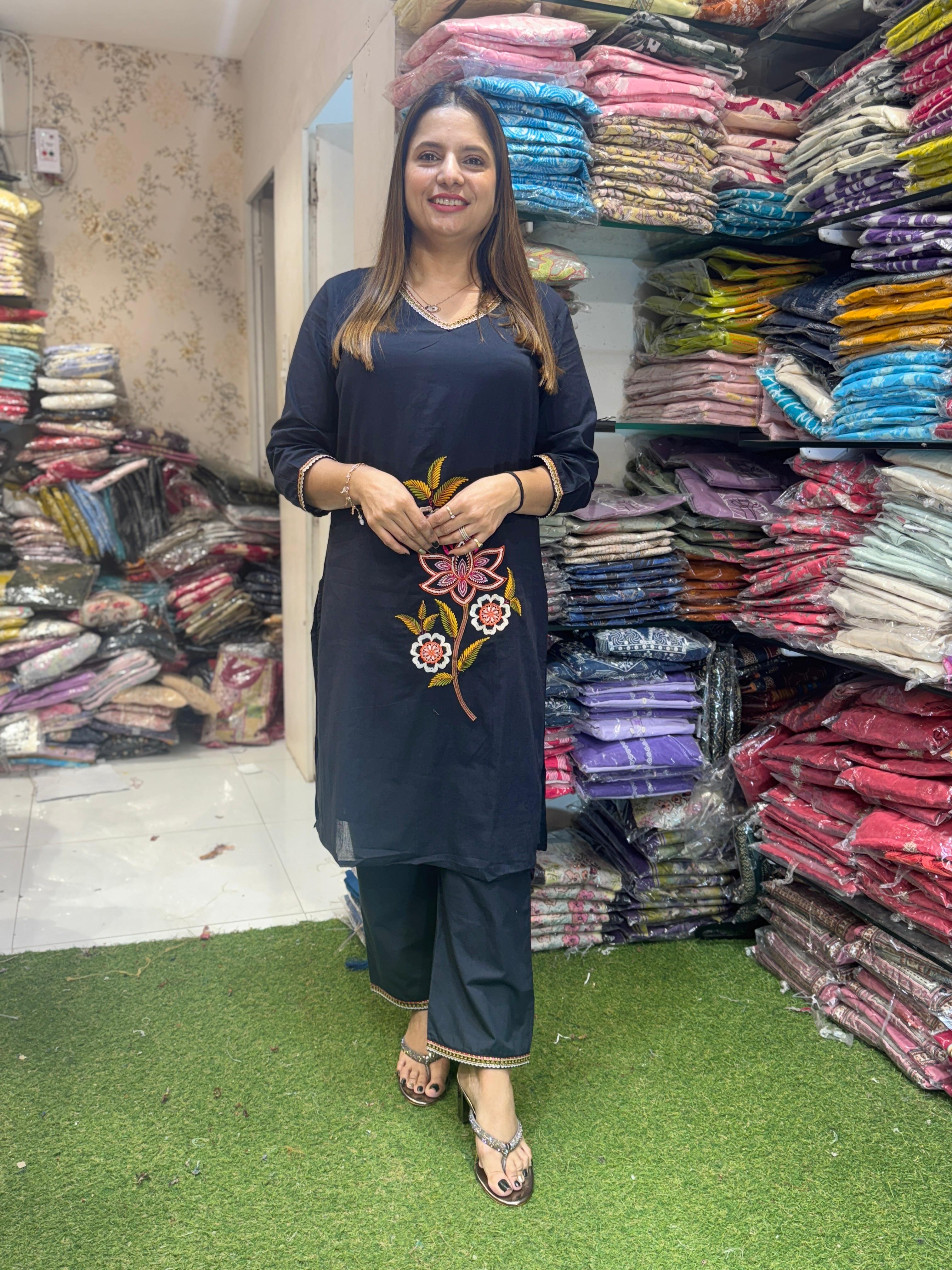 Mull Cotton Black 2pc Set