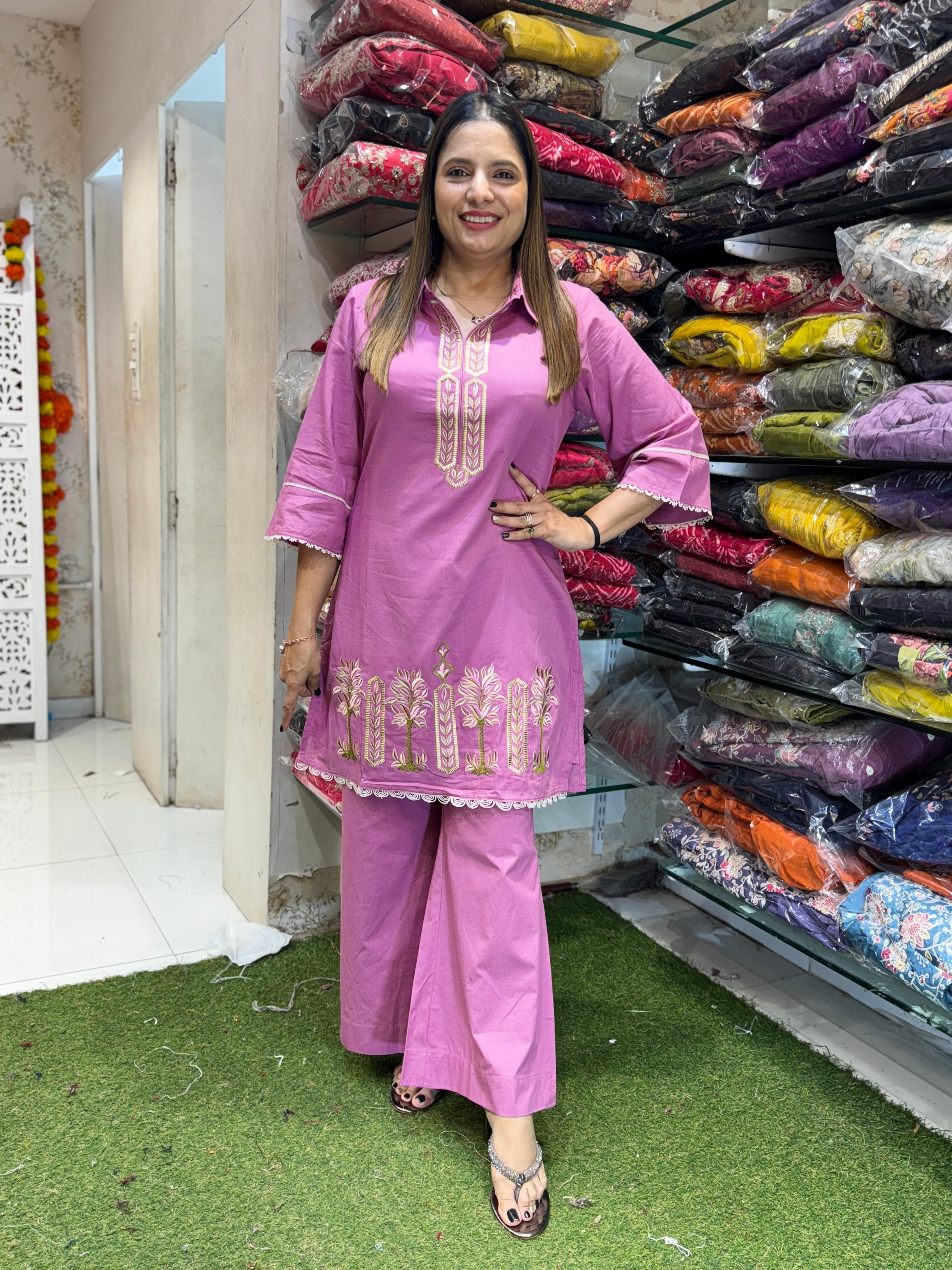 Mull Cotton Purple 2pc Set