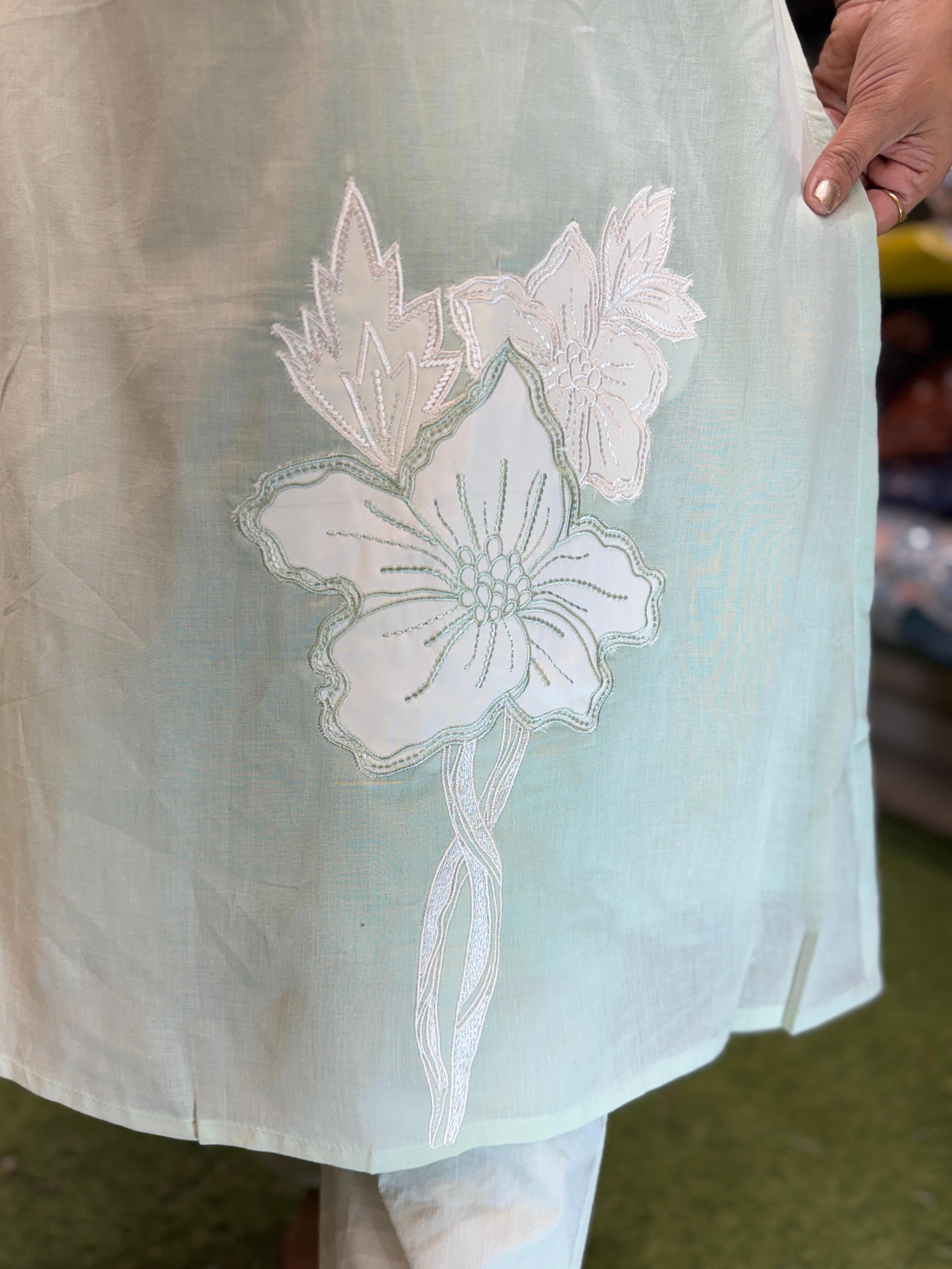 Mull Cotton Sea Green 2pc Set