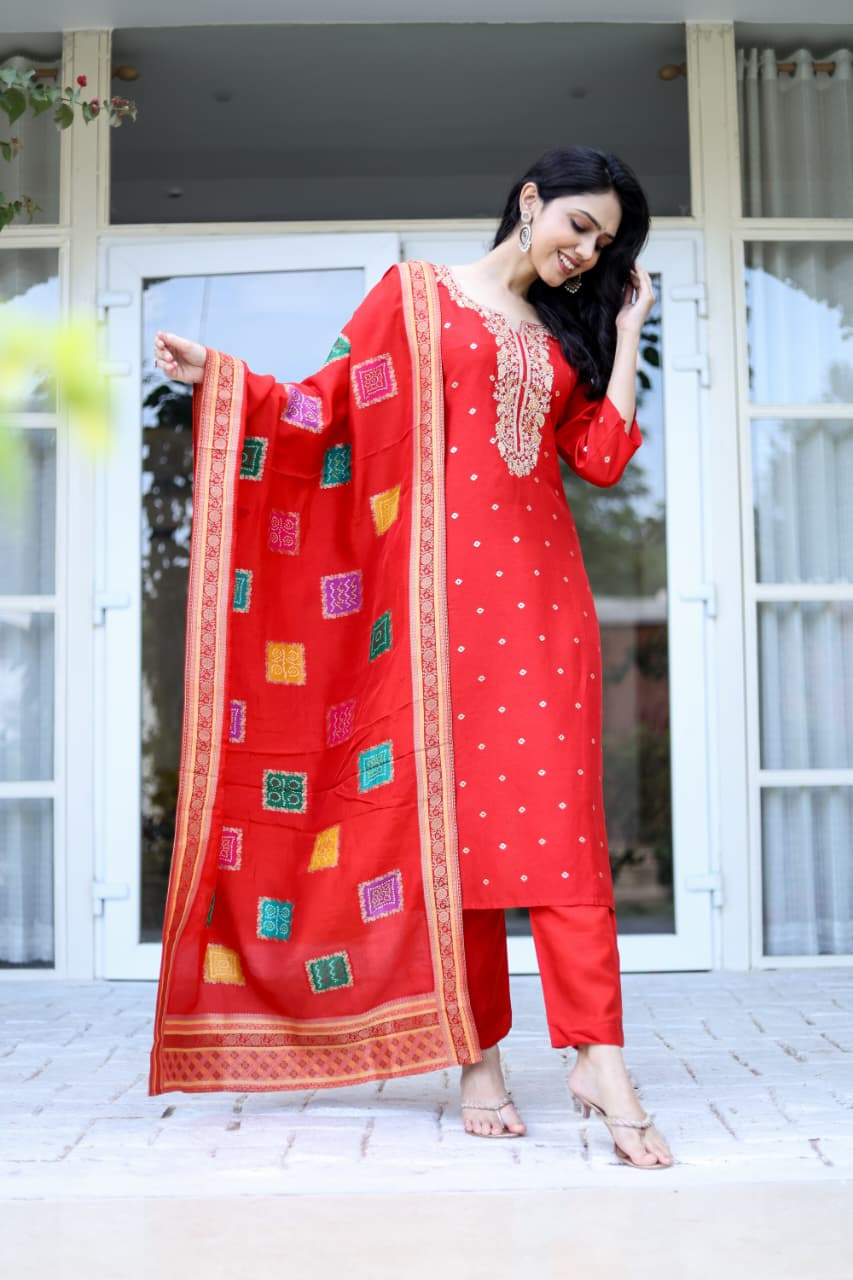 Russian Silk Red 3pc Set