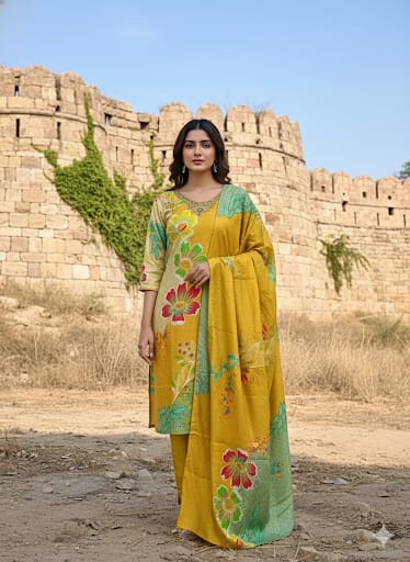 Muslin Yellow 3pc Set