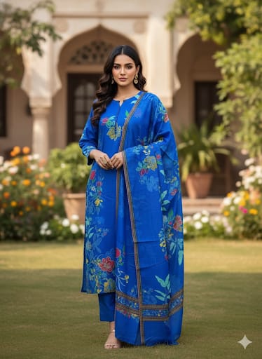 Muslin Blue 3pc Set