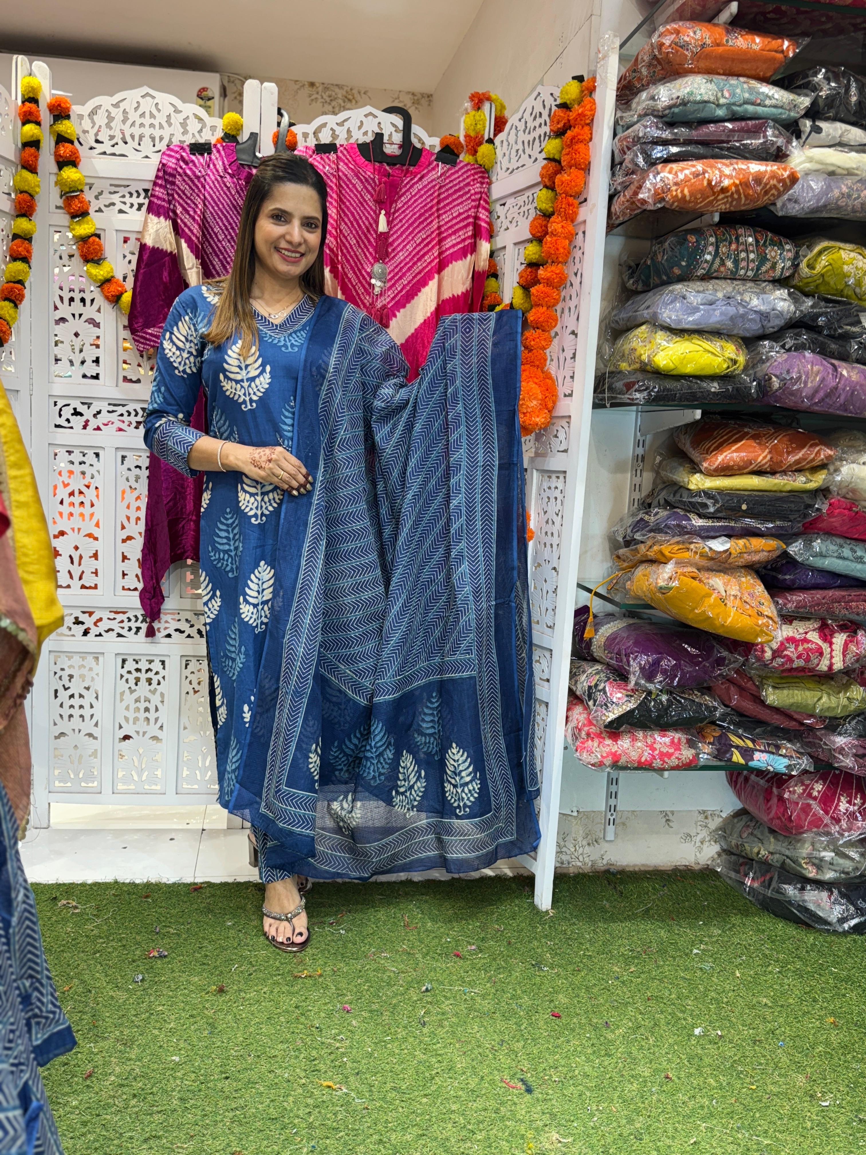 Cotton Blue 3pc Set
