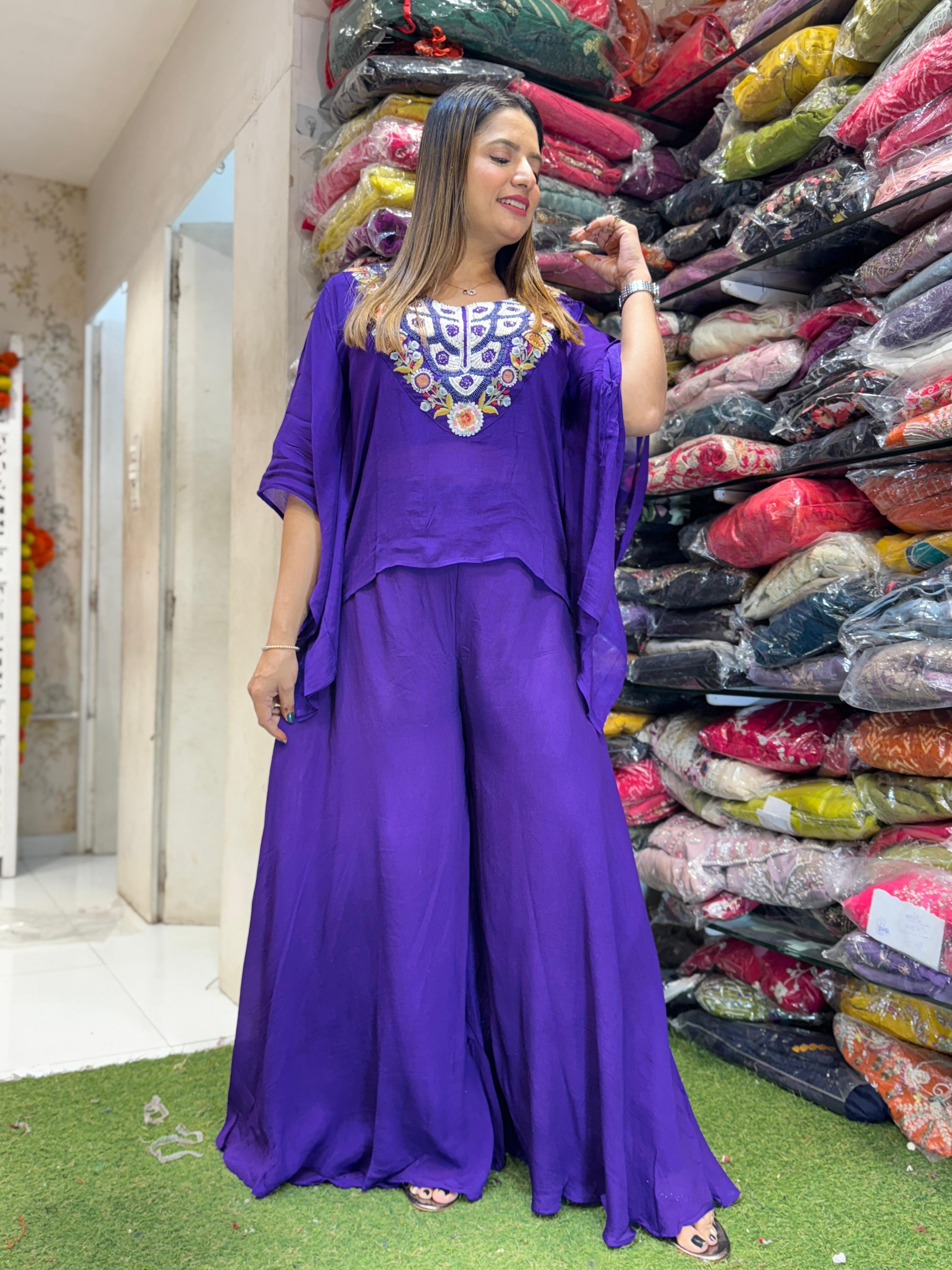 Chinon Purple Kaftan 2pc Set