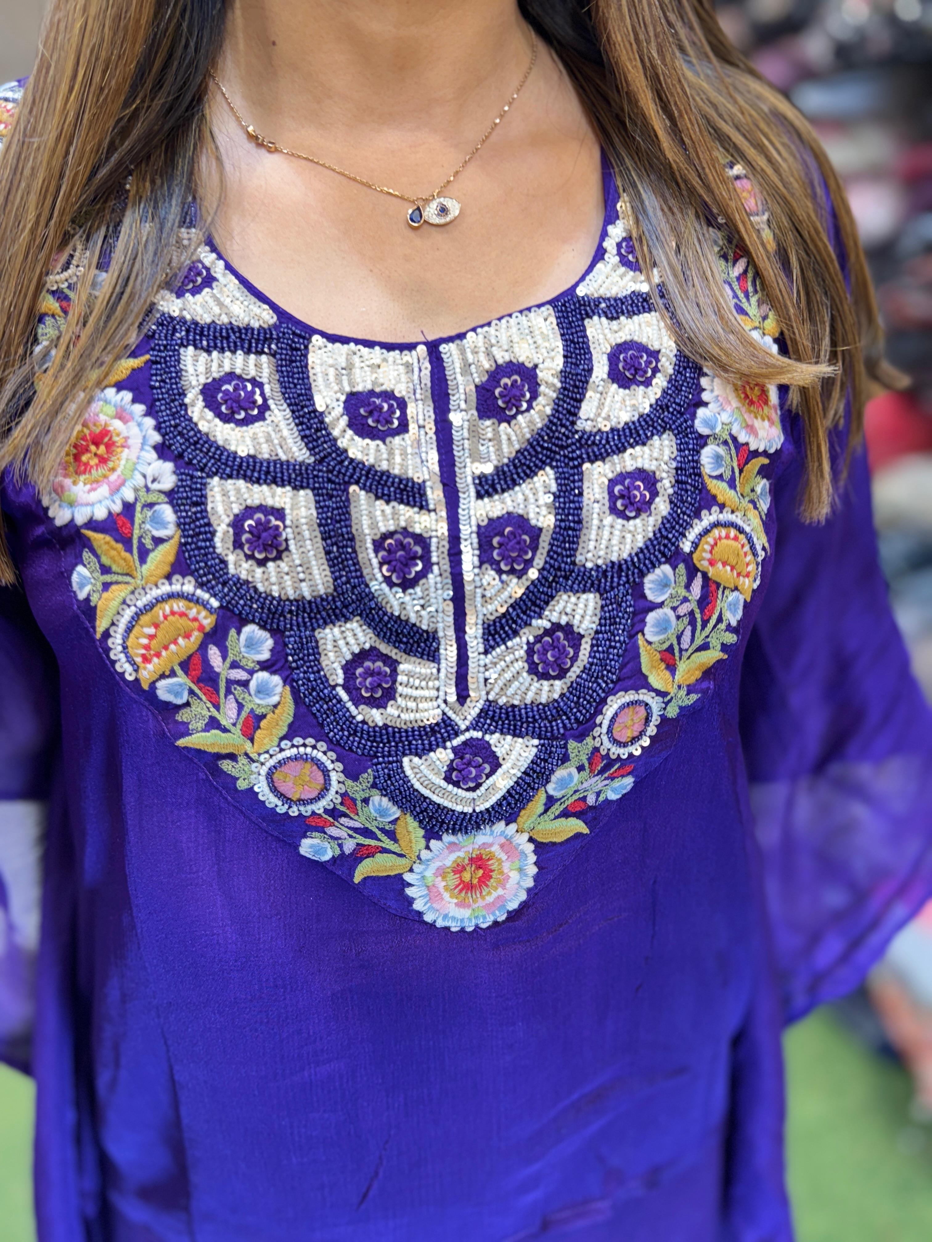 Chinon Purple Kaftan 2pc Set