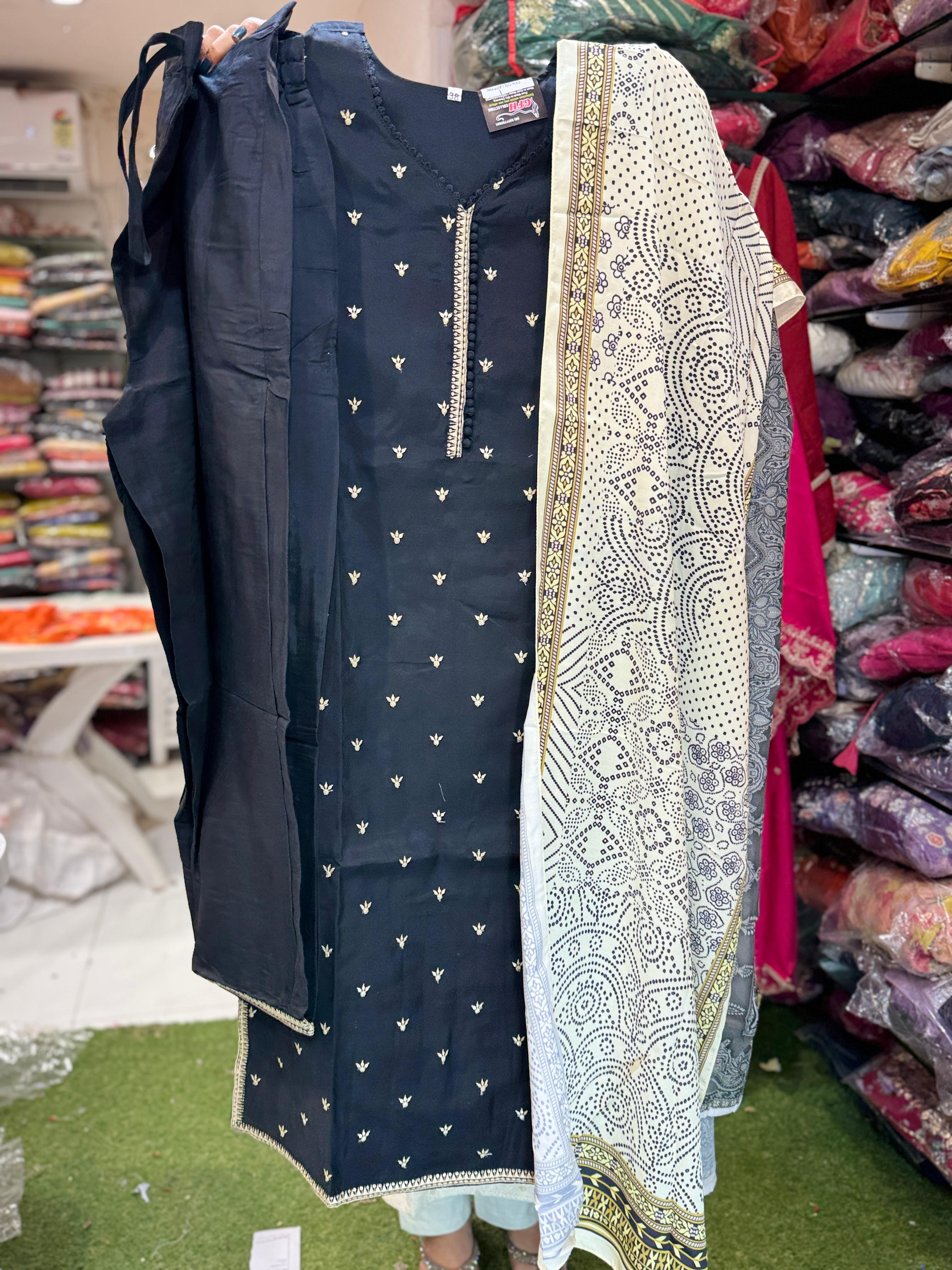 Cotton Silk Black 3pc Set