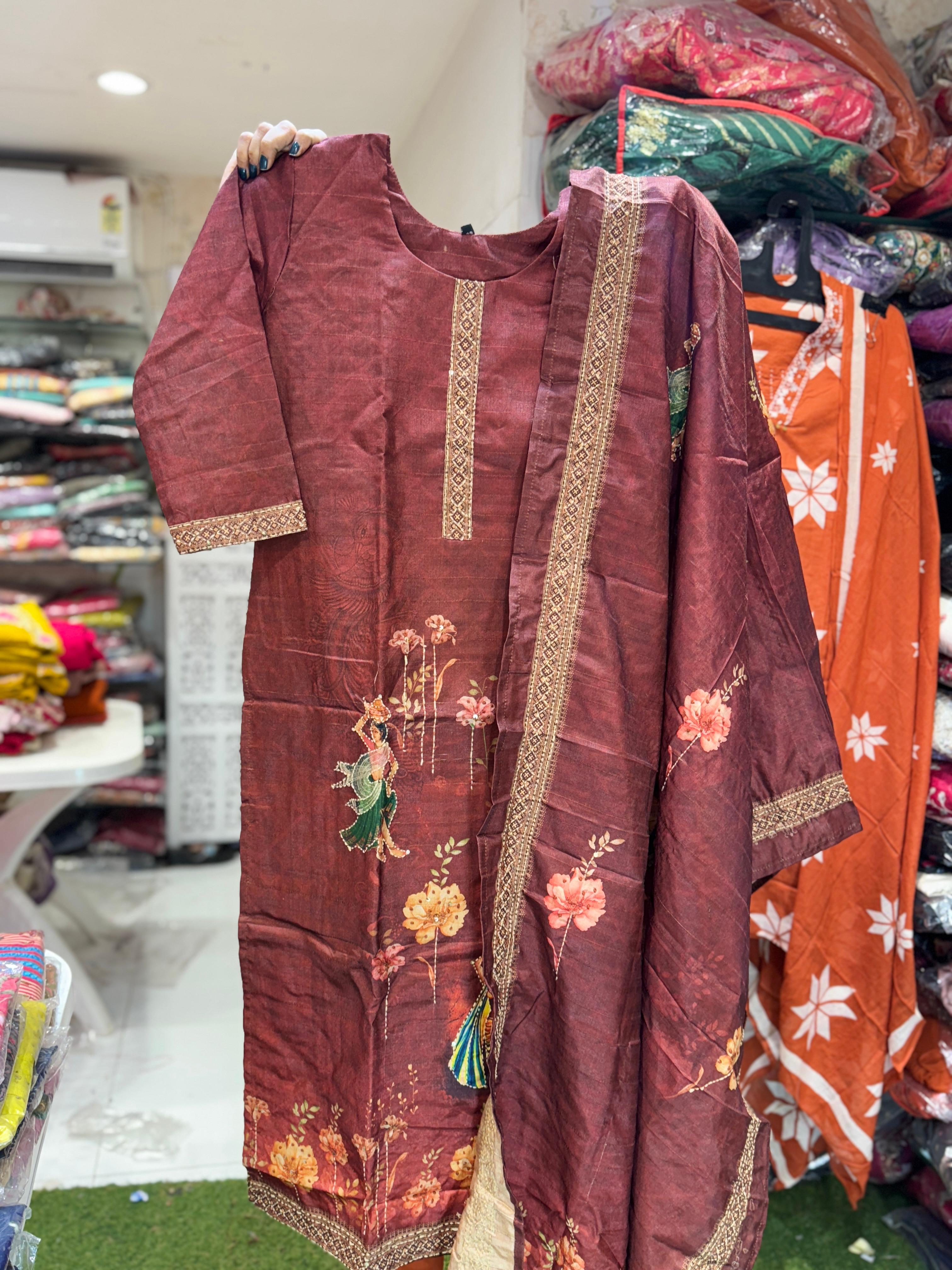 Katha Maroon 3pc Set