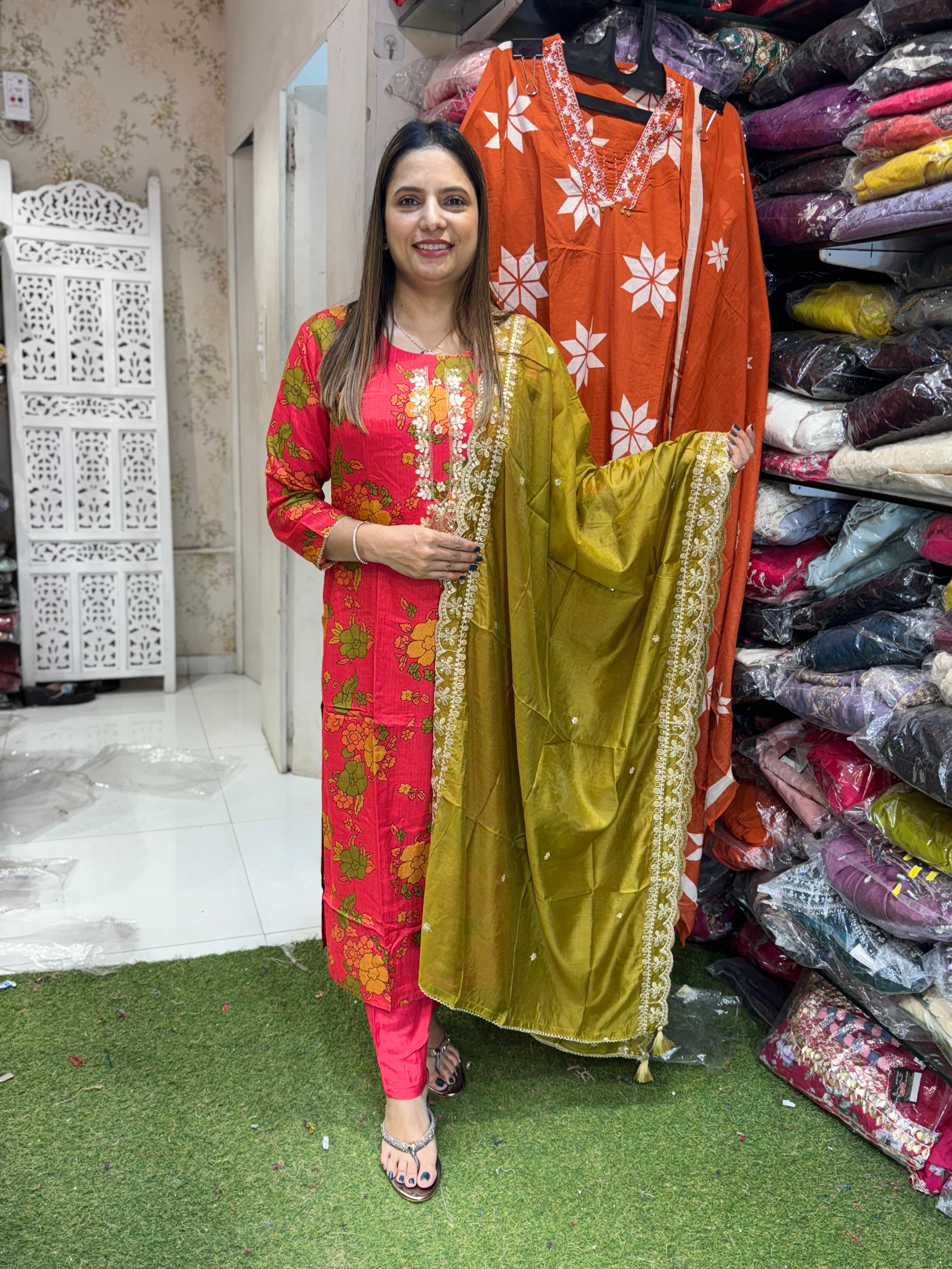 Muslin Red 3pc Set