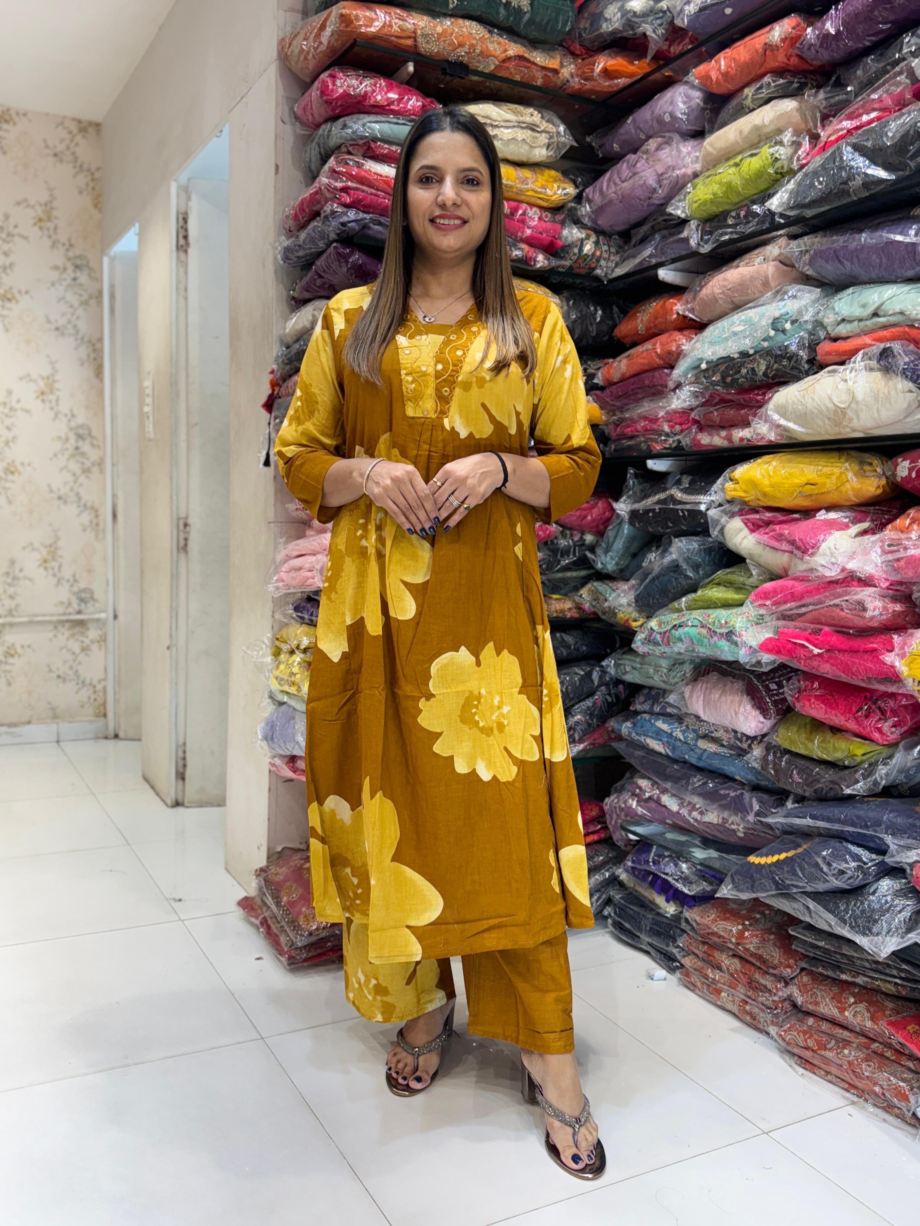 Cotton Mustard Yellow 2pc Set