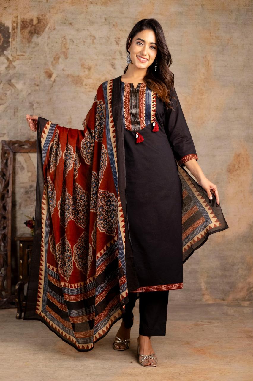 Cotton Black 3pc Set