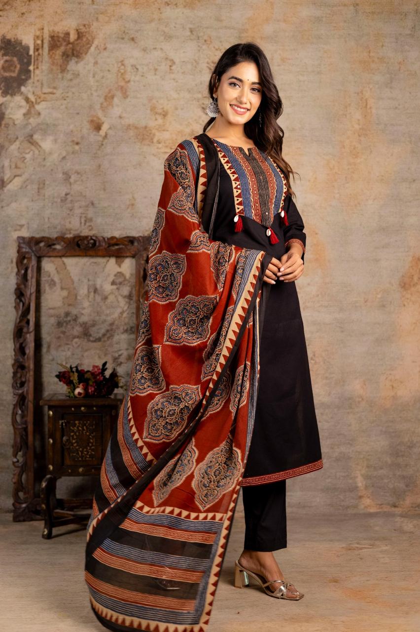 Cotton Black 3pc Set