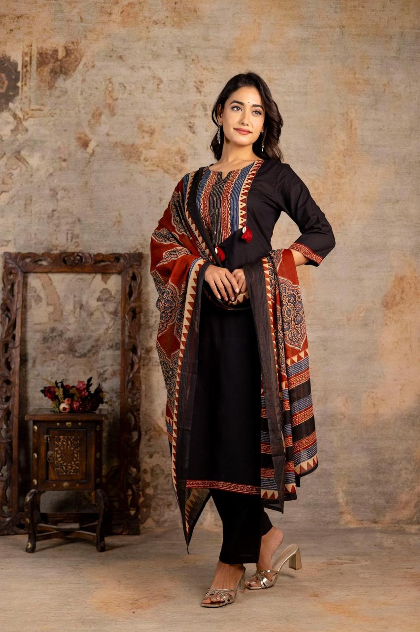 Cotton Black 3pc Set