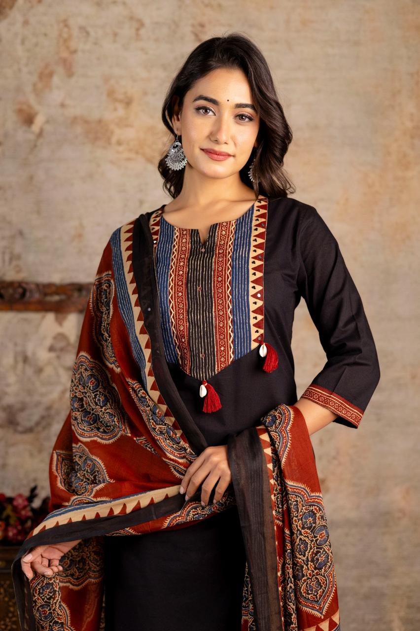 Cotton Black 3pc Set