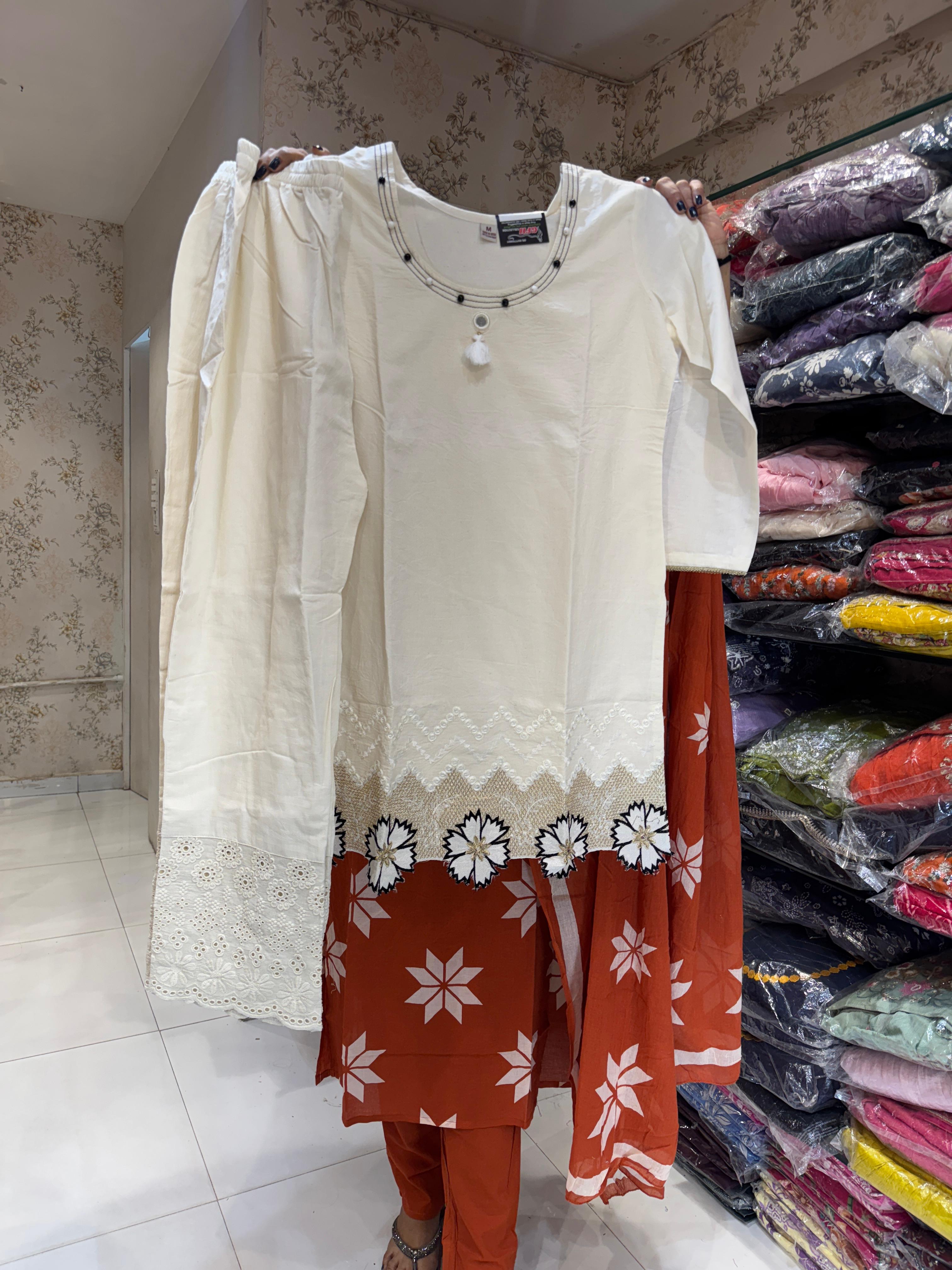 Cotton Off White 2pc Set