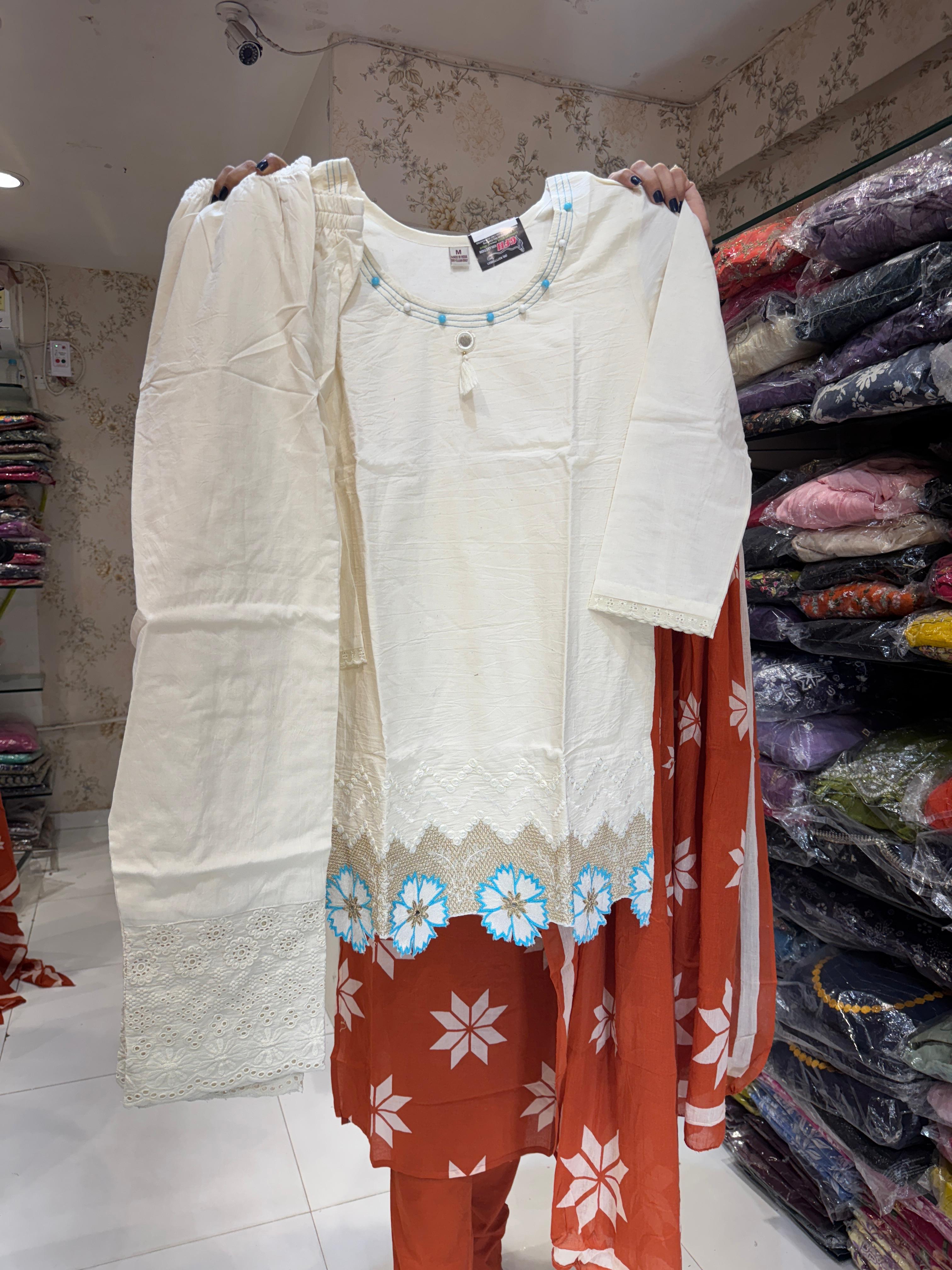 Cotton Off White 2pc Set