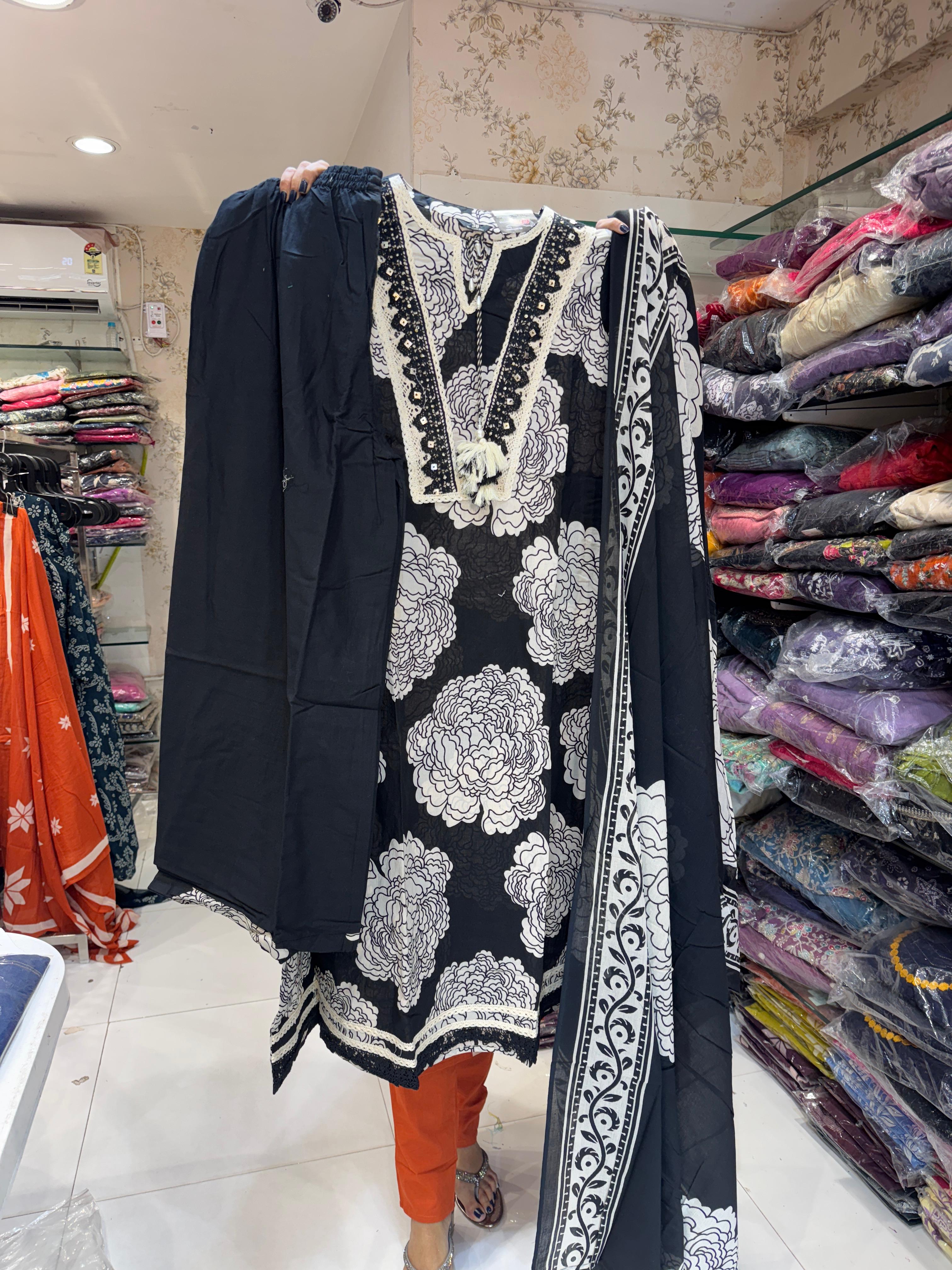 Cotton Black 3pc Set