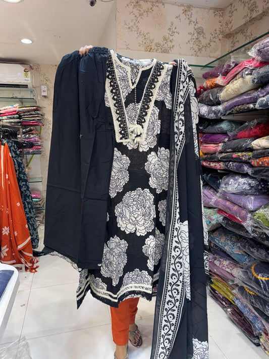 Cotton Black 3pc Set