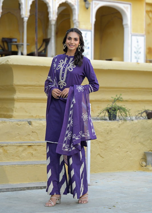 Cotton Purple 3pc Set