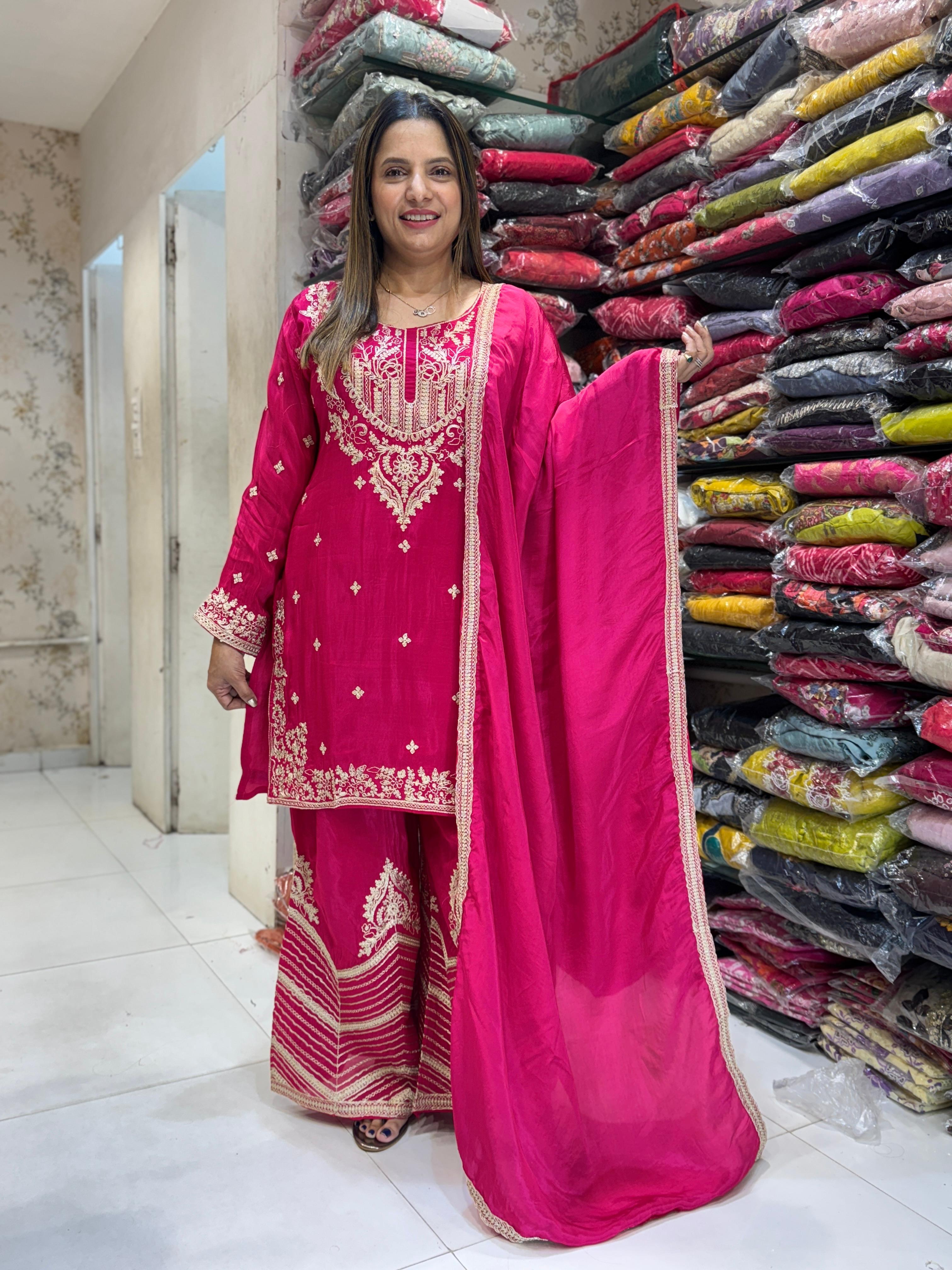 Crep Rani Pink 3pc Set