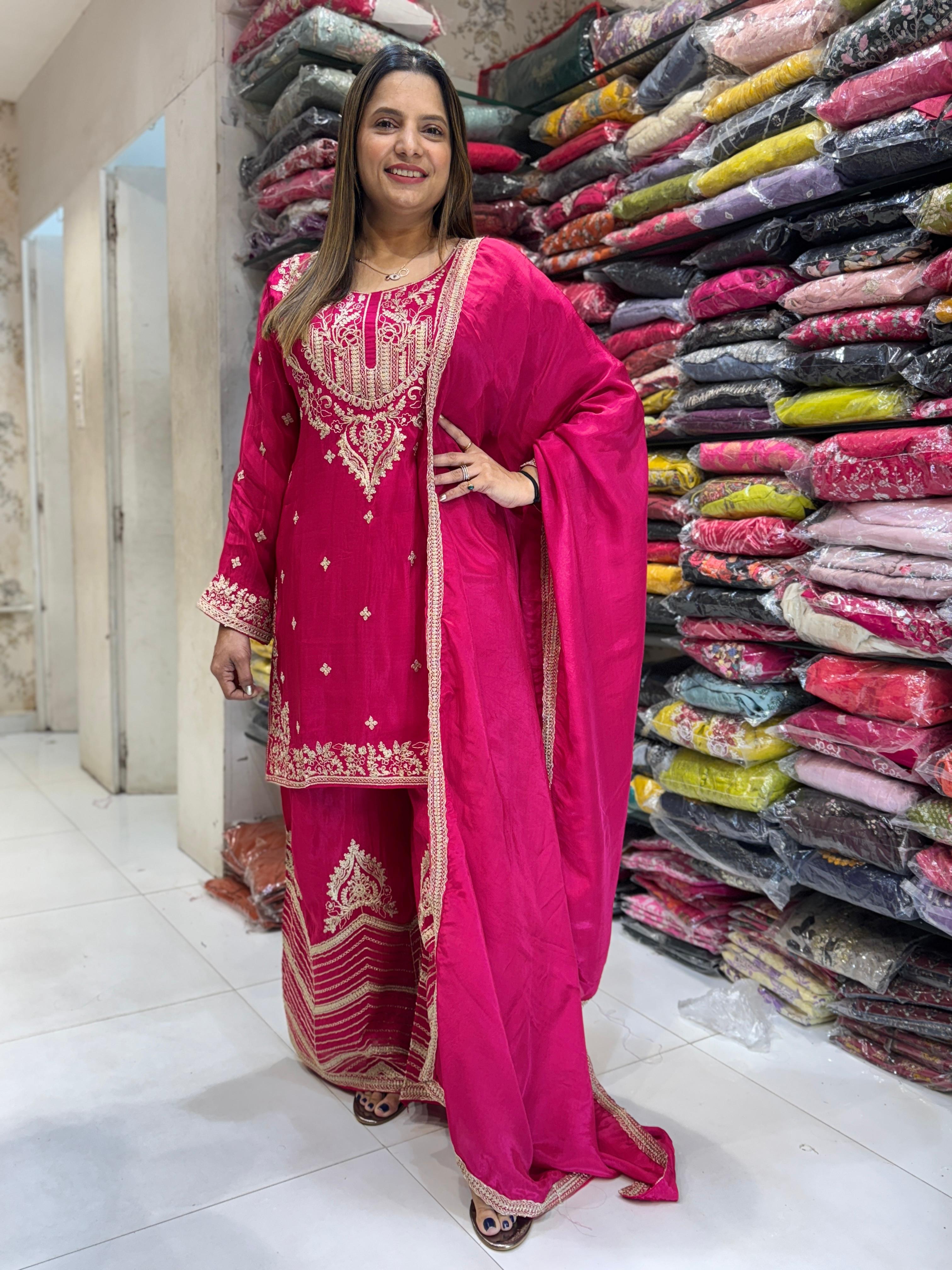 Crep Rani Pink 3pc Set