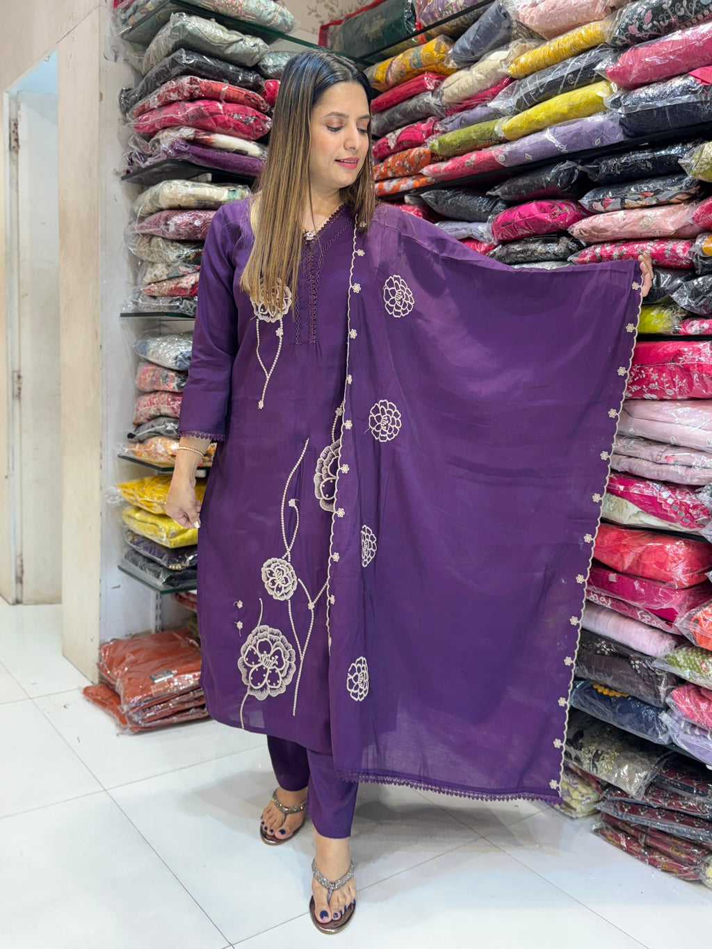 Cotton Silk Purple 3pc Set