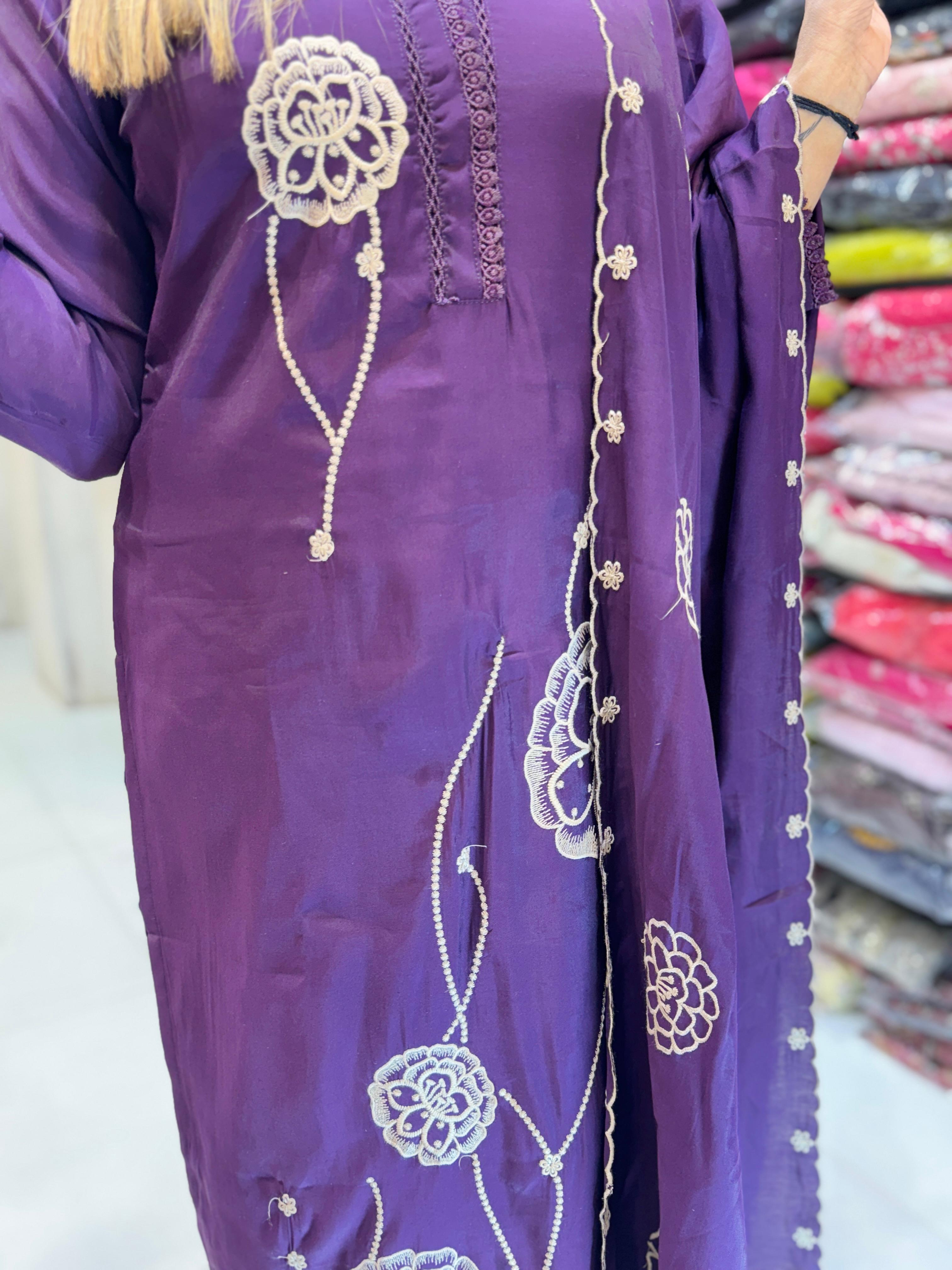 Cotton Silk Purple 3pc Set