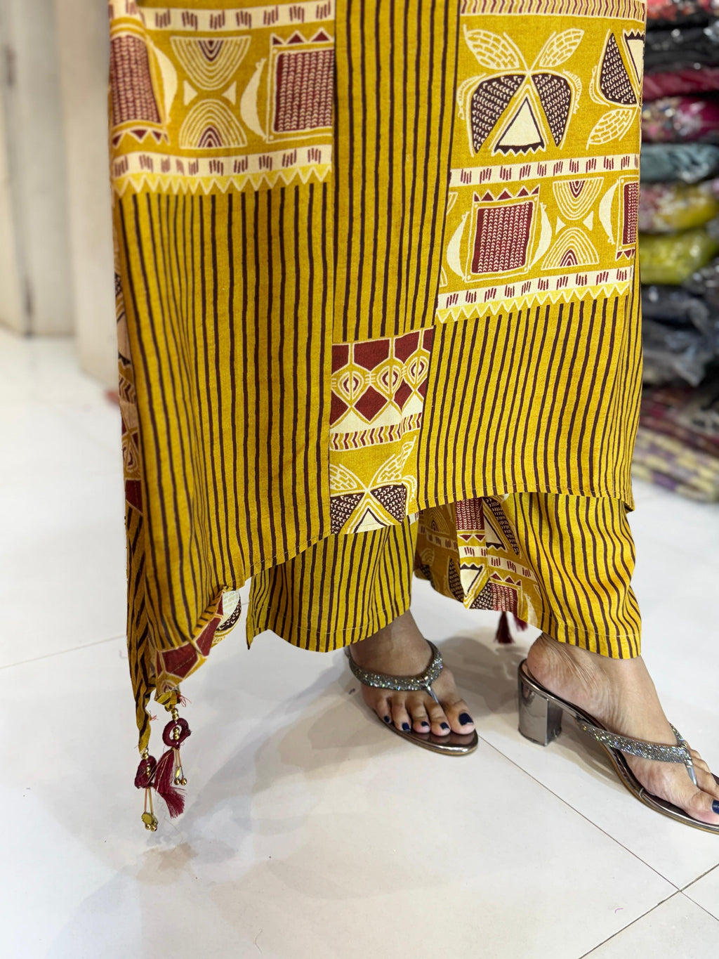 German Rayon Yellow 2pc Set