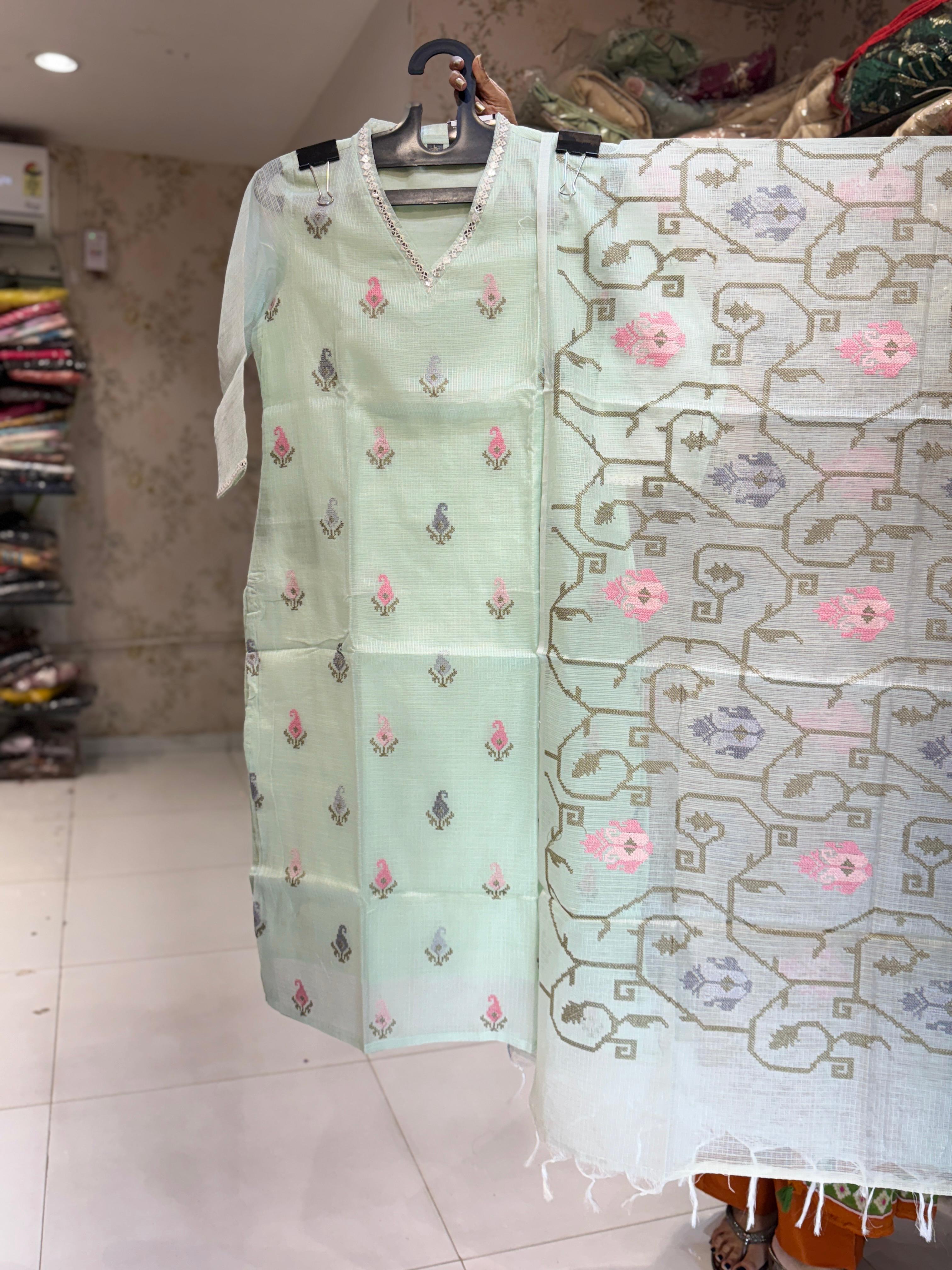 Supernet Kota Doria Green 3pc Set